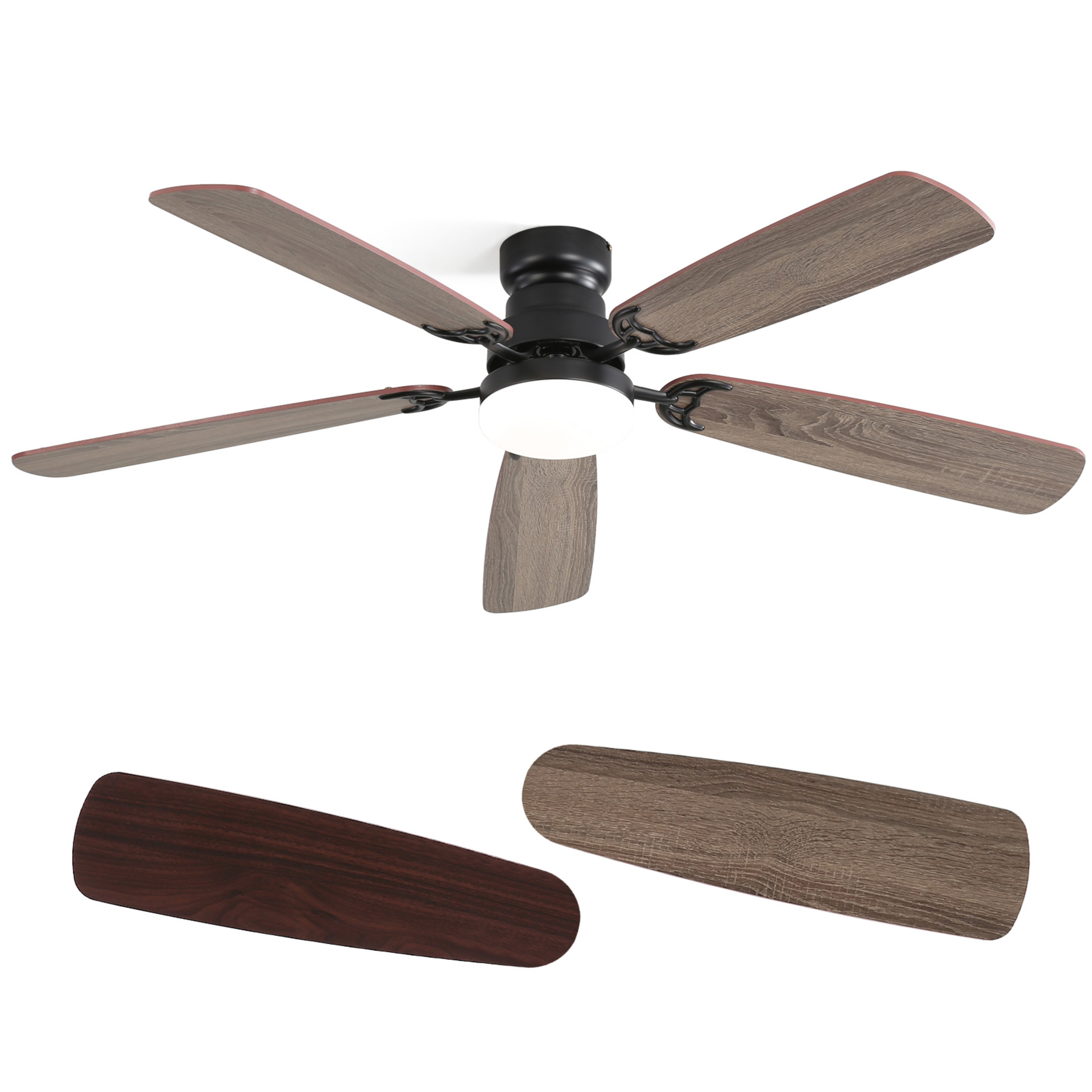 thumbnail video image 2 of Sofucor 52" Ceiling Fan with Dual Blade Finish, Modern, LED Light, Downrod Mount, Indoor, 2 of 14