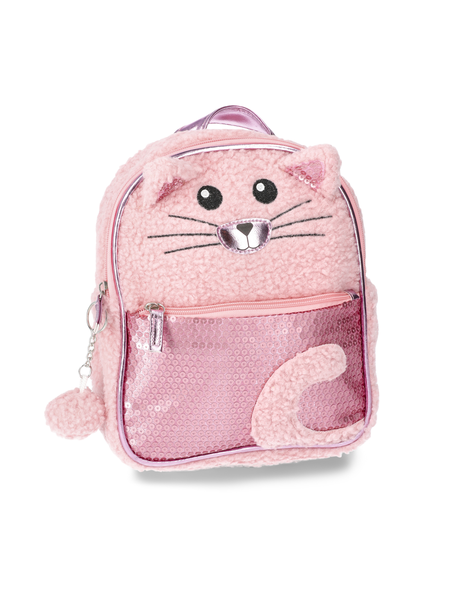 【WONDER WONDER】Nylon String Pocket Buckle Mini Backpack Wonder Nation Girls Faux Shearling Cat Mini Backpack
