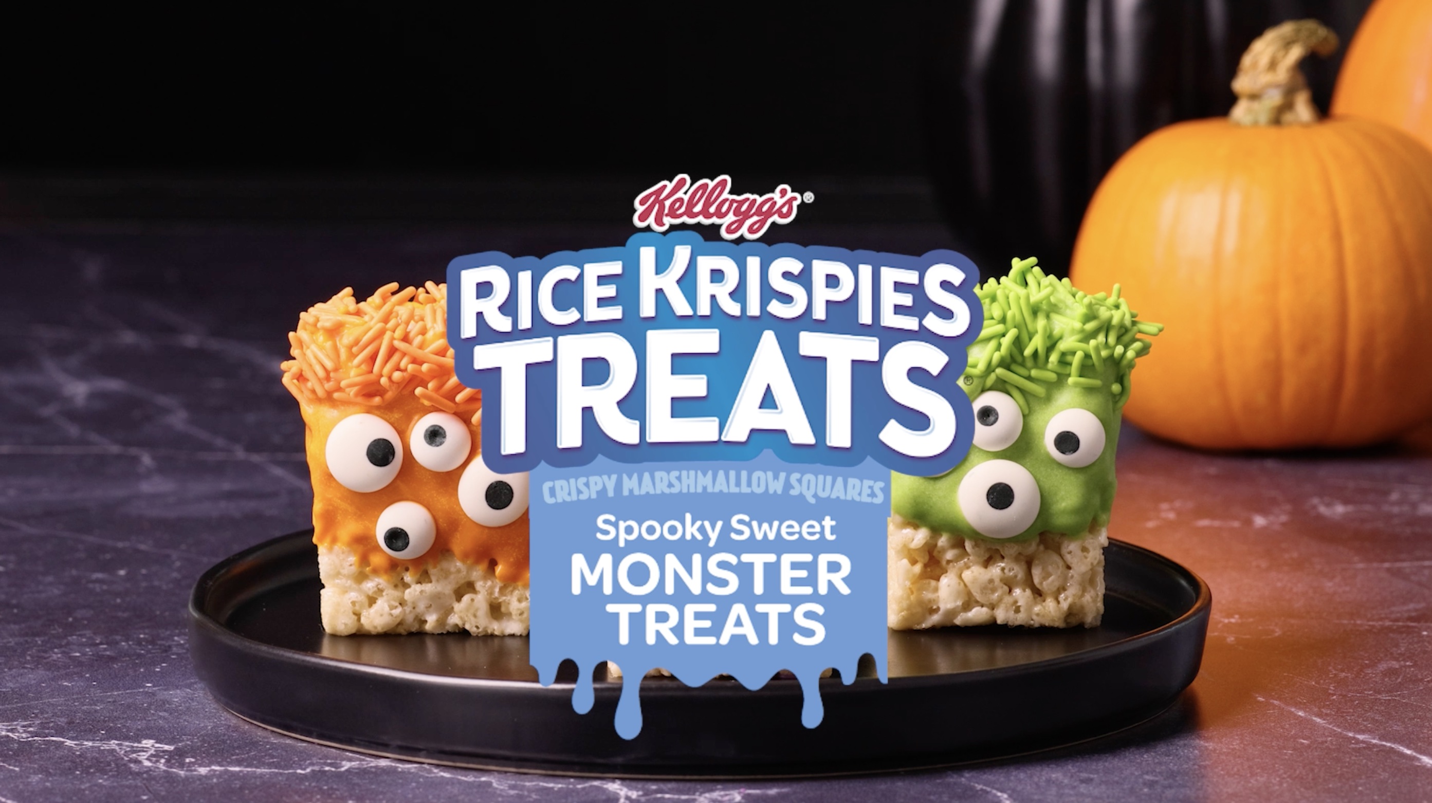 thumbnail video image 2 of Rice Krispies Treats Original with Holiday Sprinkles Chewy Mini Marshmallow Snack Bars, Valentine's Day Treats, 12.4 oz, 32 Count, 2 of 9