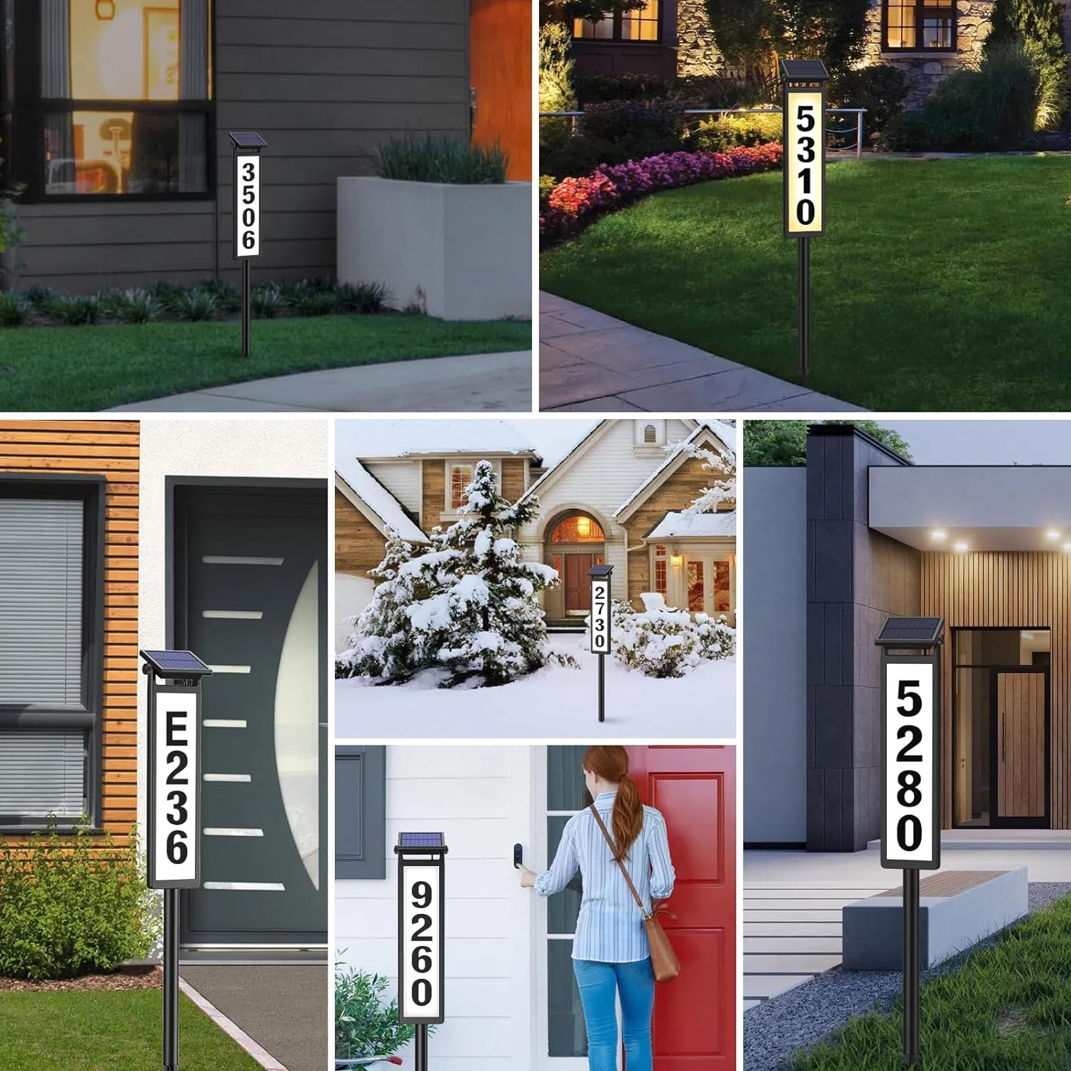 thumbnail video image 2 of Upgrade Solar Home Bussiness Address Sign, House Numbers for Outside, Lighted Address Plaque Outdoor Waterproof, LED Address Numbers for Yard Home, 2 of 10