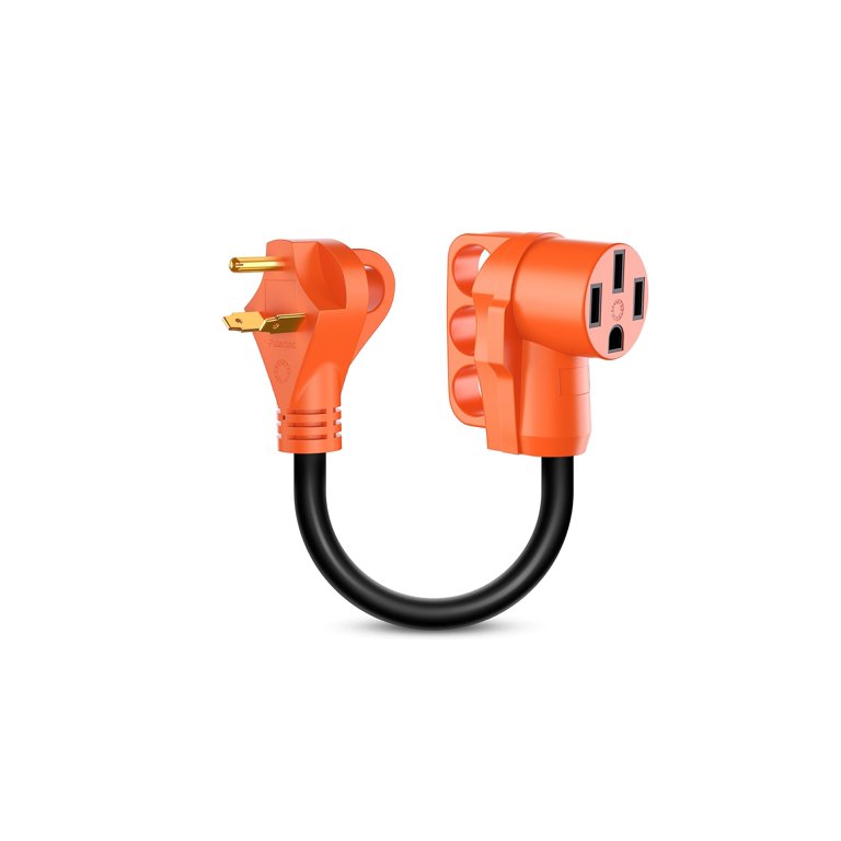 LeisureCords 18" Dogbone Adapter - 30Amp Male To 50Amp Female For RV Camper Trailer