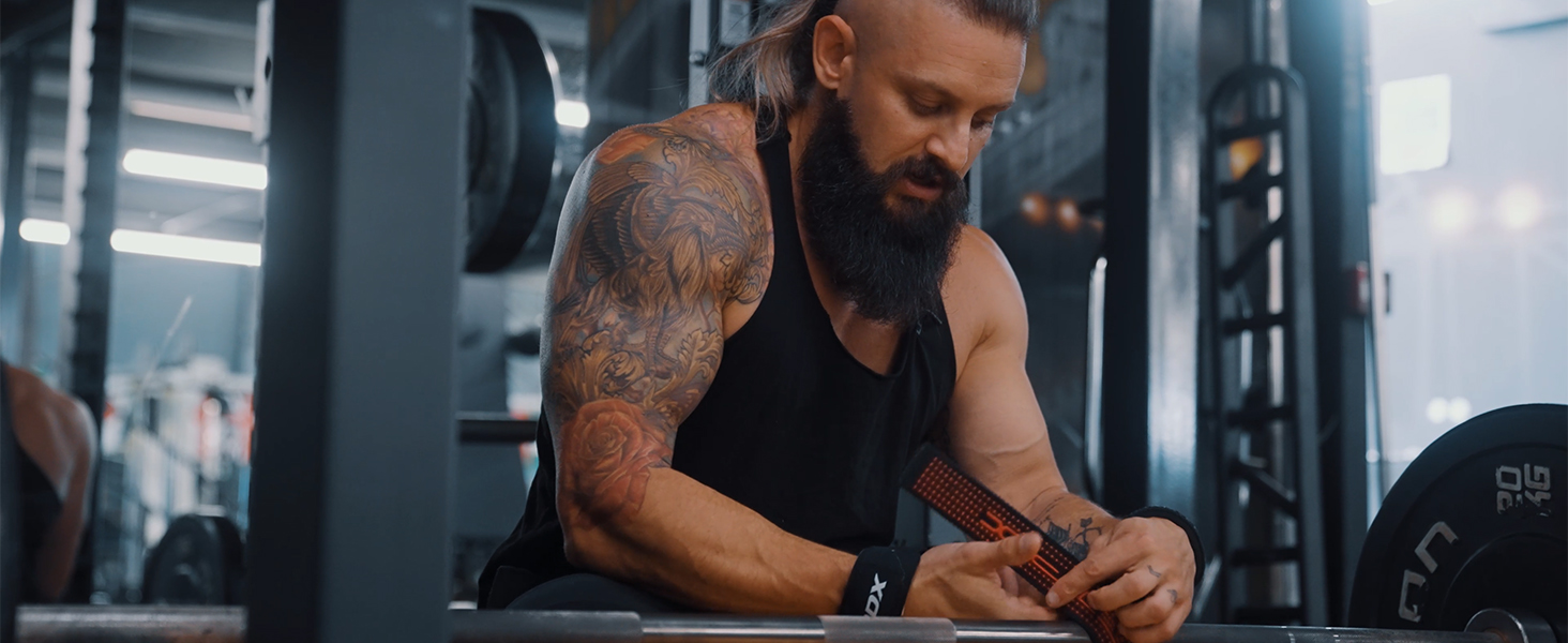 thumbnail video image 2 of RDX Anti Slip Men and Women Cotton Red Weight Lifting Straps, 2 of 9