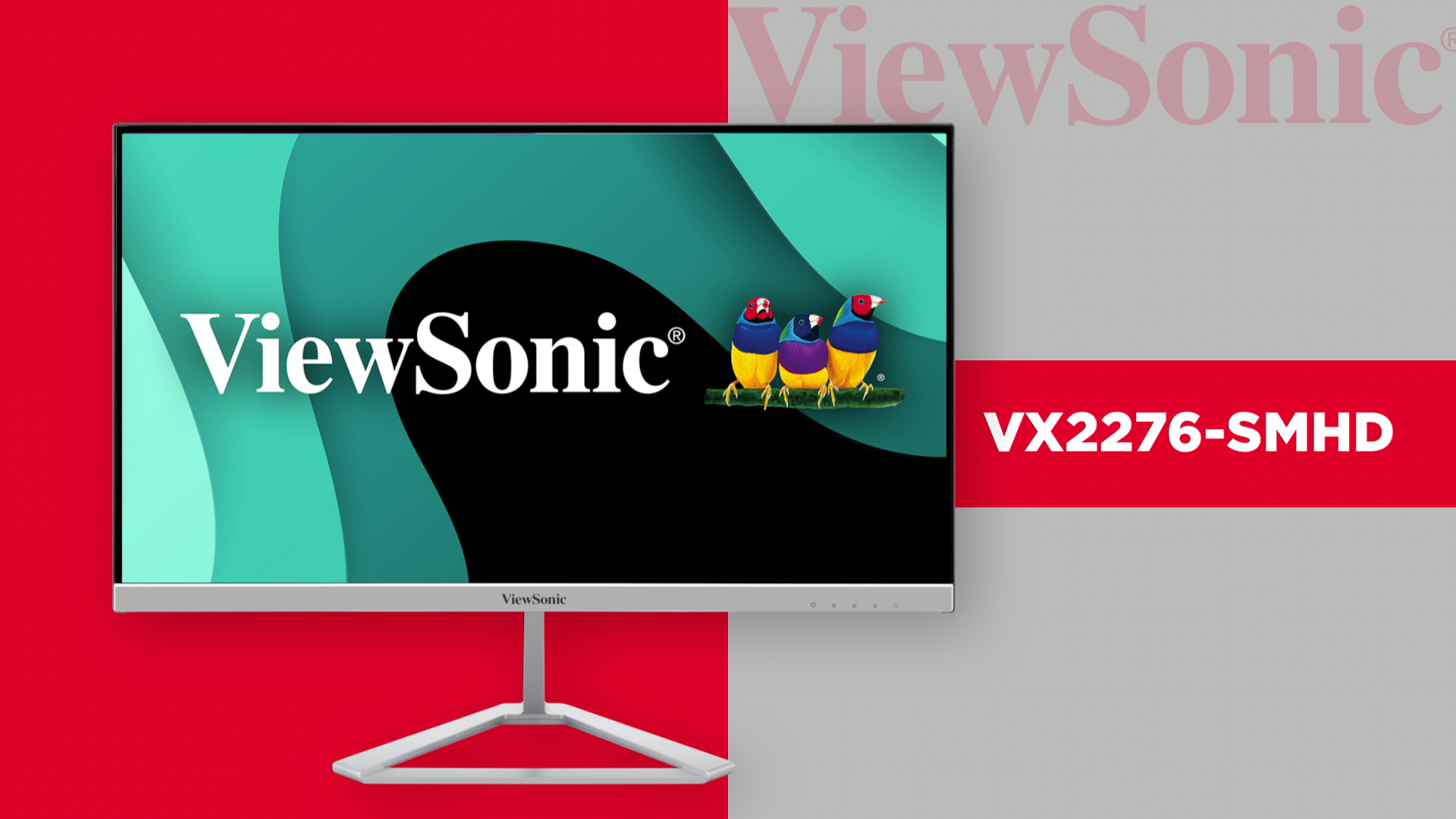 thumbnail video image 2 of ViewSonic IPS Monitor VX2276-Smhd 22" 1080p Thin-Bezel with HDMI, DP and VGA, 2 of 6