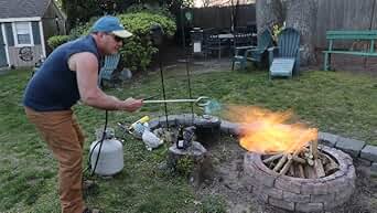 thumbnail video image 2 of Flame King Propane Fire Starter Torch Head with Self Ignition, Adjustable Flame, for Fire Pits, Grills & Wood Ovens, 1 Pack, 2 of 8