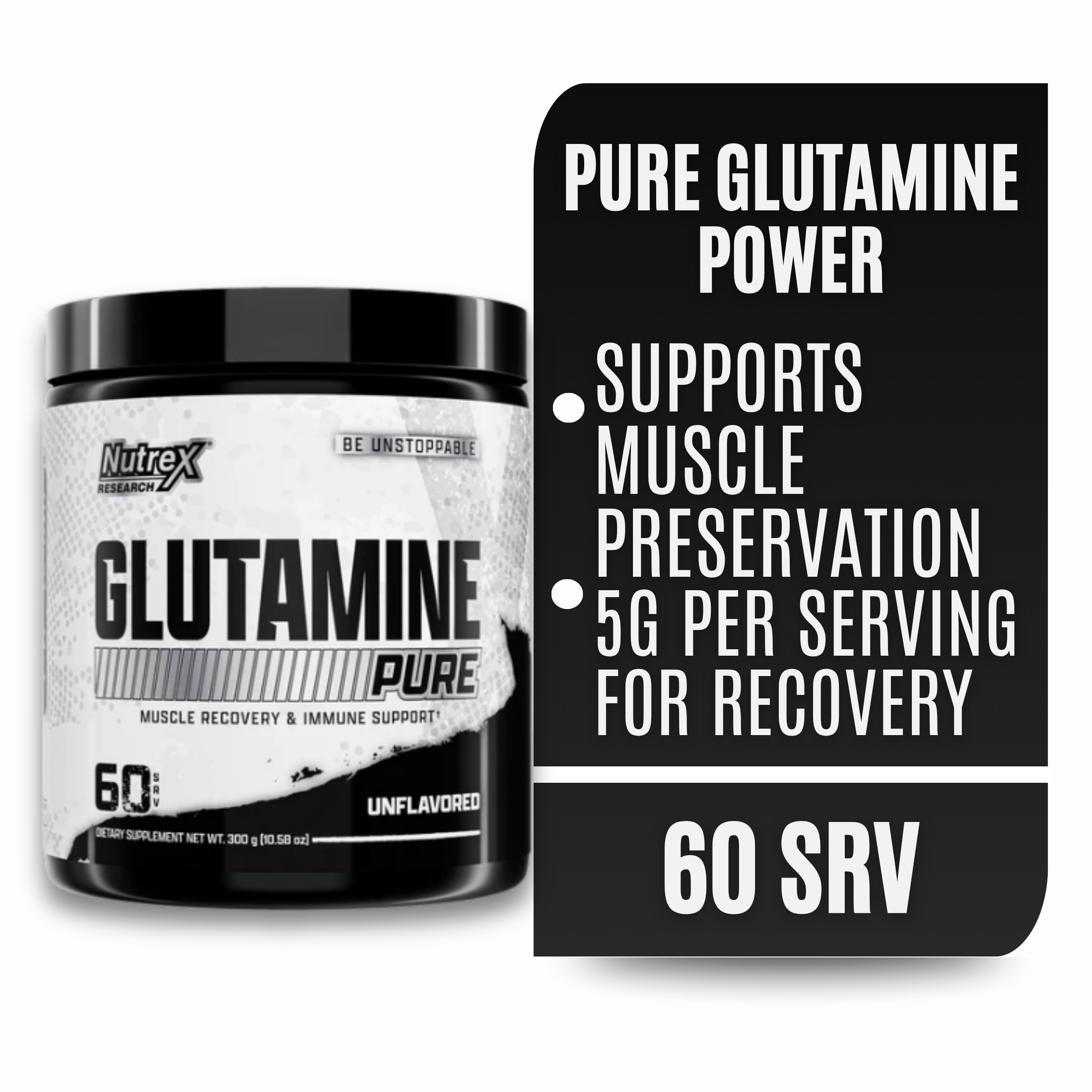thumbnail video image 2 of Nutrex Research Pure Glutamine Post Workout Recovery L-Glutamine Powder 300g, 2 of 9