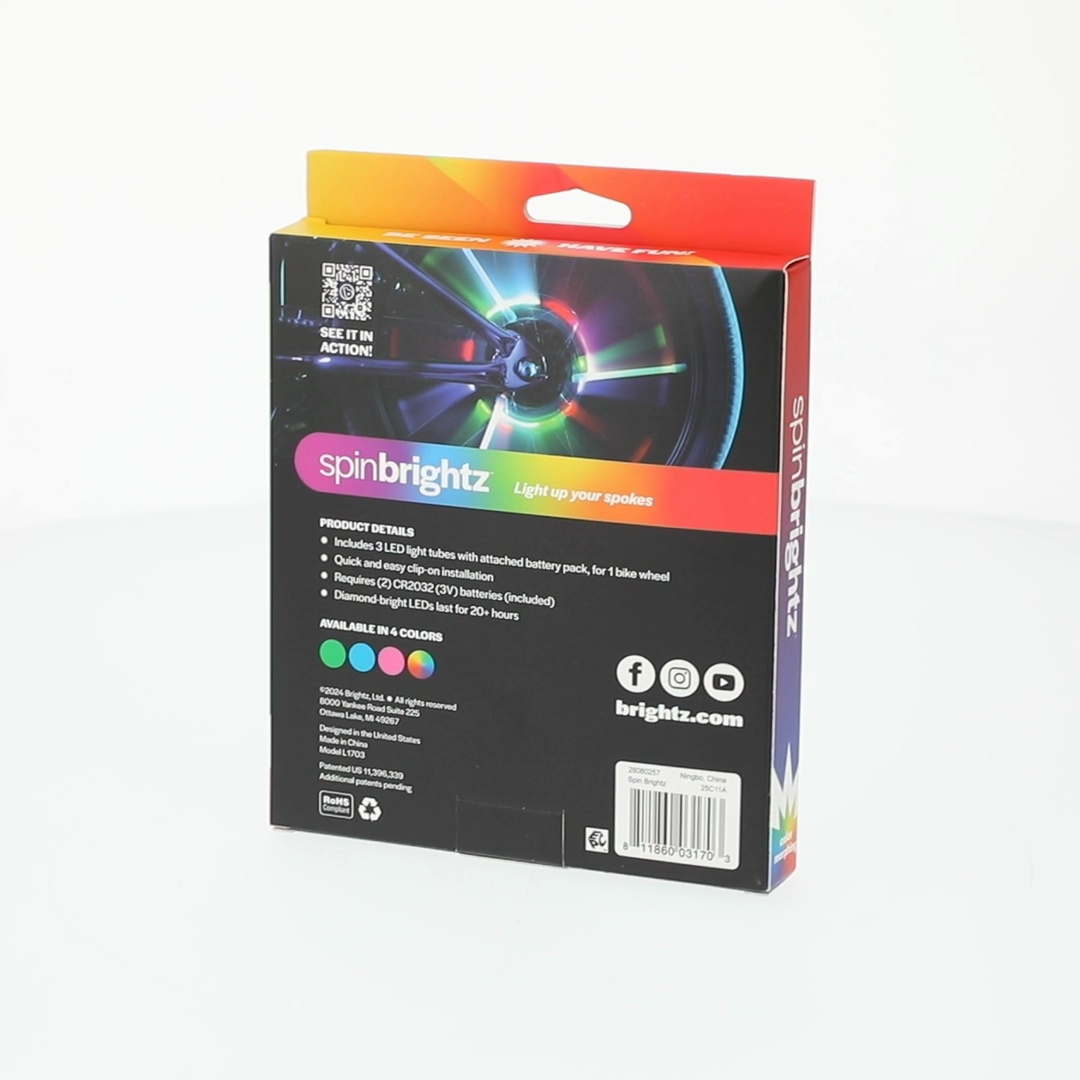 Brightz SpinBrightz LED Bike Spoke Lights, 3 Light Tubes, Constant