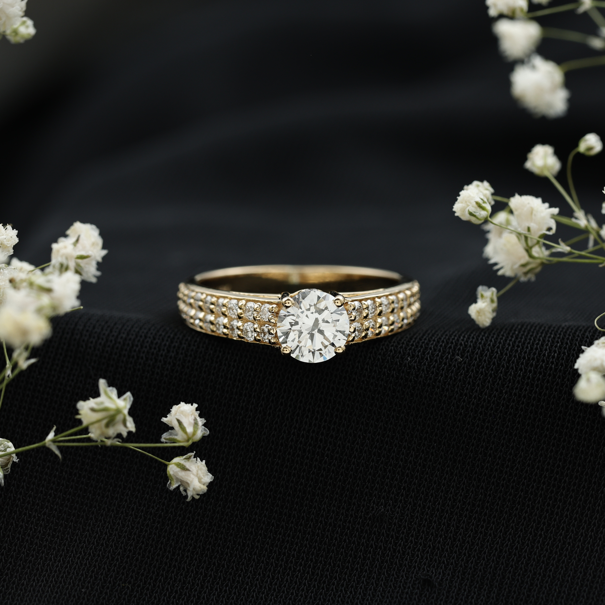 thumbnail video image 2 of Rosec Jewels Lab Created Diamond Engagement Ring with Side Stones - 1 Carat - 6 MM - EF-VS Quality, 925 Sterling Silver, US 4.00, 2 of 9