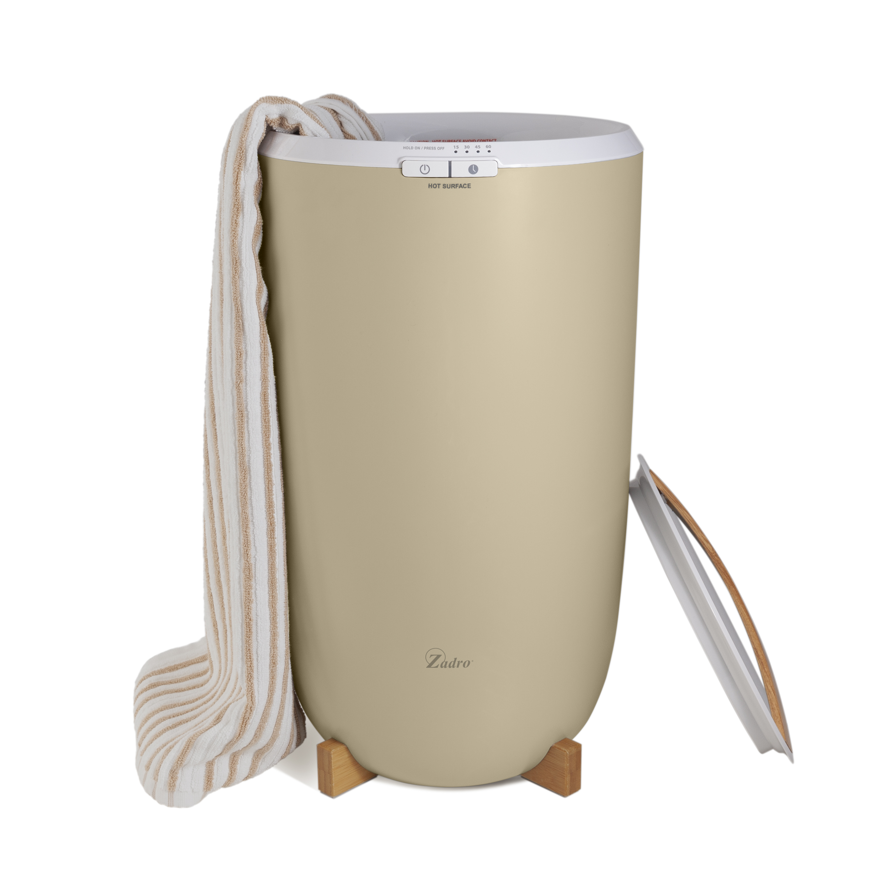 thumbnail video image 2 of Zadro Towel Warmer Aromatherapy Diffuser & Lavender Essential Oil 10ml, 2 of 11