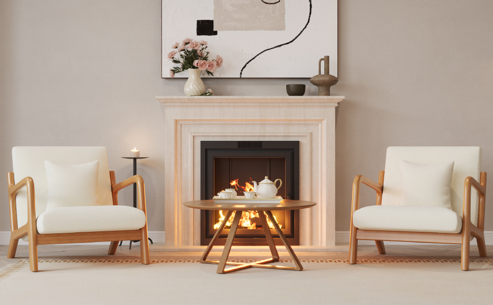 thumbnail video image 2 of Vewiner Modern Accent Chair with Wood Frame,Upholstered Armchair with Lumbar Pillow,Mid-Century Lounge Chair for Living Room, Bedroom, Balcony,Set of 2, 2 of 7