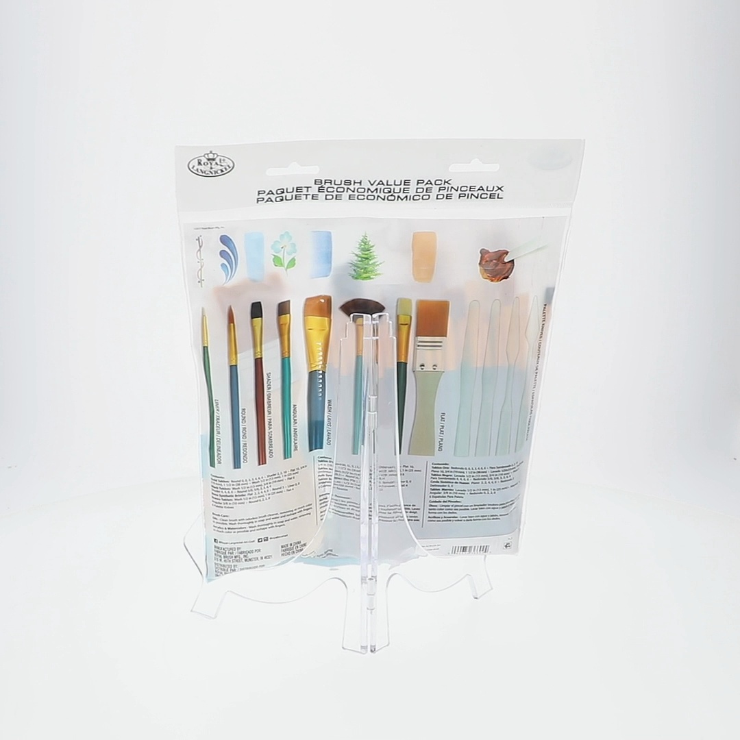 Colorations Natural Bristle Paint Brushes Set - 72 Pieces With Storage Tray, 6 Styles