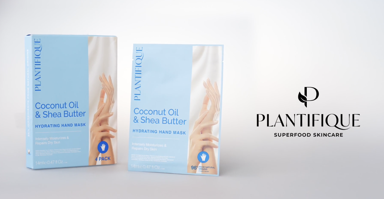 thumbnail video image 2 of Plantifique Hand Mask for Dry Hands, 4 Pairs Moisturizing Gloves with Shea Butter, Hyaluronic Acid & Macadamia, 2 of 8