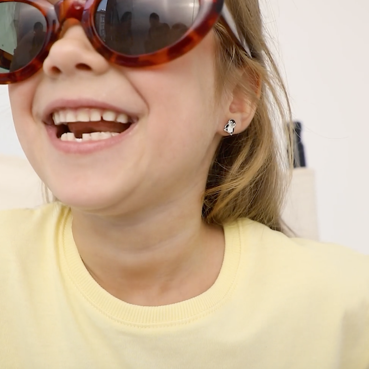 thumbnail video image 2 of Playful Penguin Kids / Children's / Girls Earrings Screw Back - Sterling Silver, 2 of 6