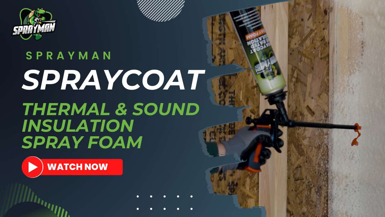 thumbnail video image 2 of Sprayman Spraycoat Fire Rated Spray Foam Insulation, Closed Cell, 120 Board Feet, 6 Pack, 2 of 9