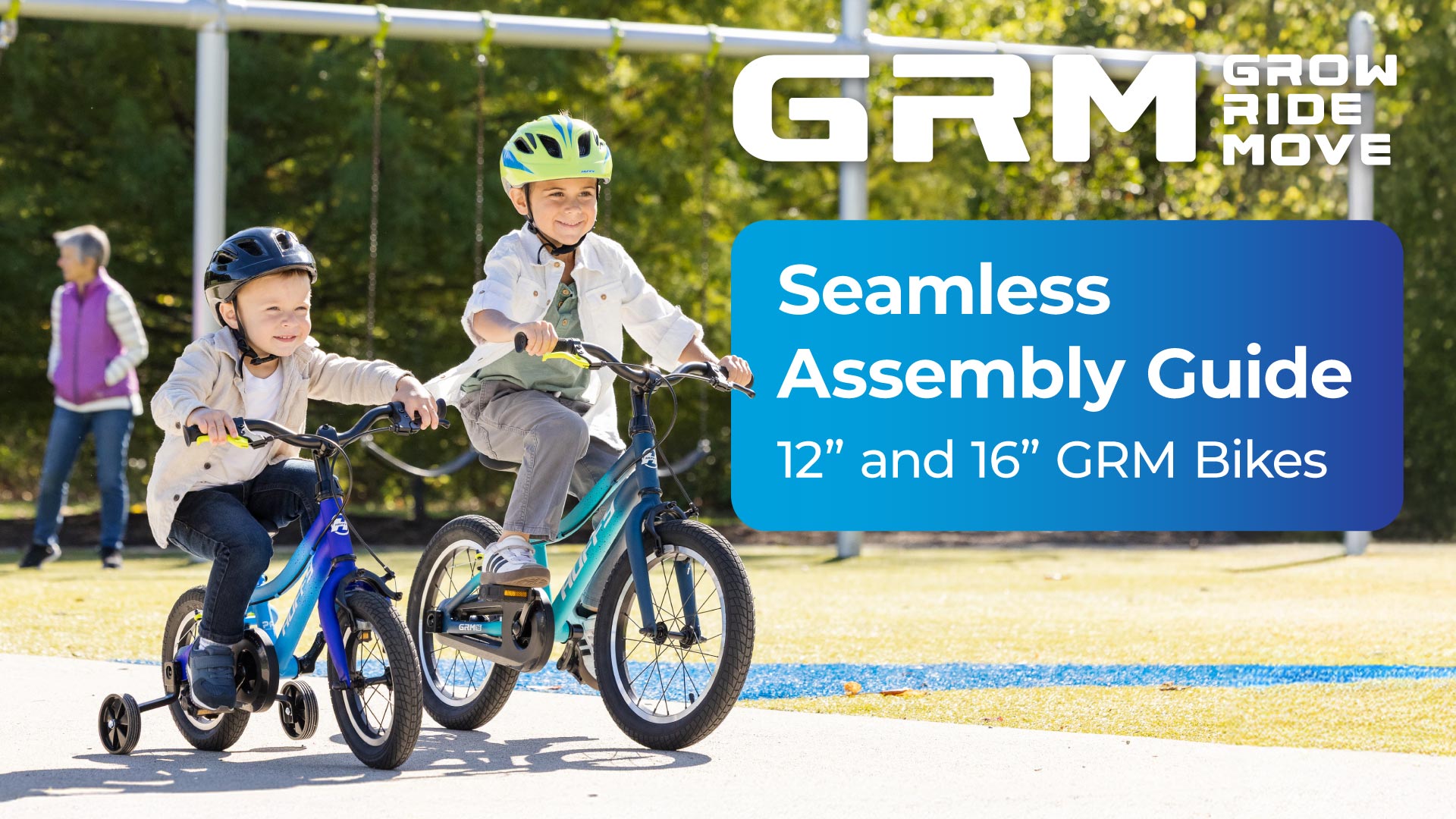 thumbnail video image 2 of Huffy 12-Inch GRM Kids’ Bike, Multiple Ways to Learn: Balance Mode, Training Wheels & Standard Riding, Triple Brake System, Perfect Fit Frame, Parent Assist Handle, Fits Riders 33"–43" Tall, Fuchsia, 2 of 16