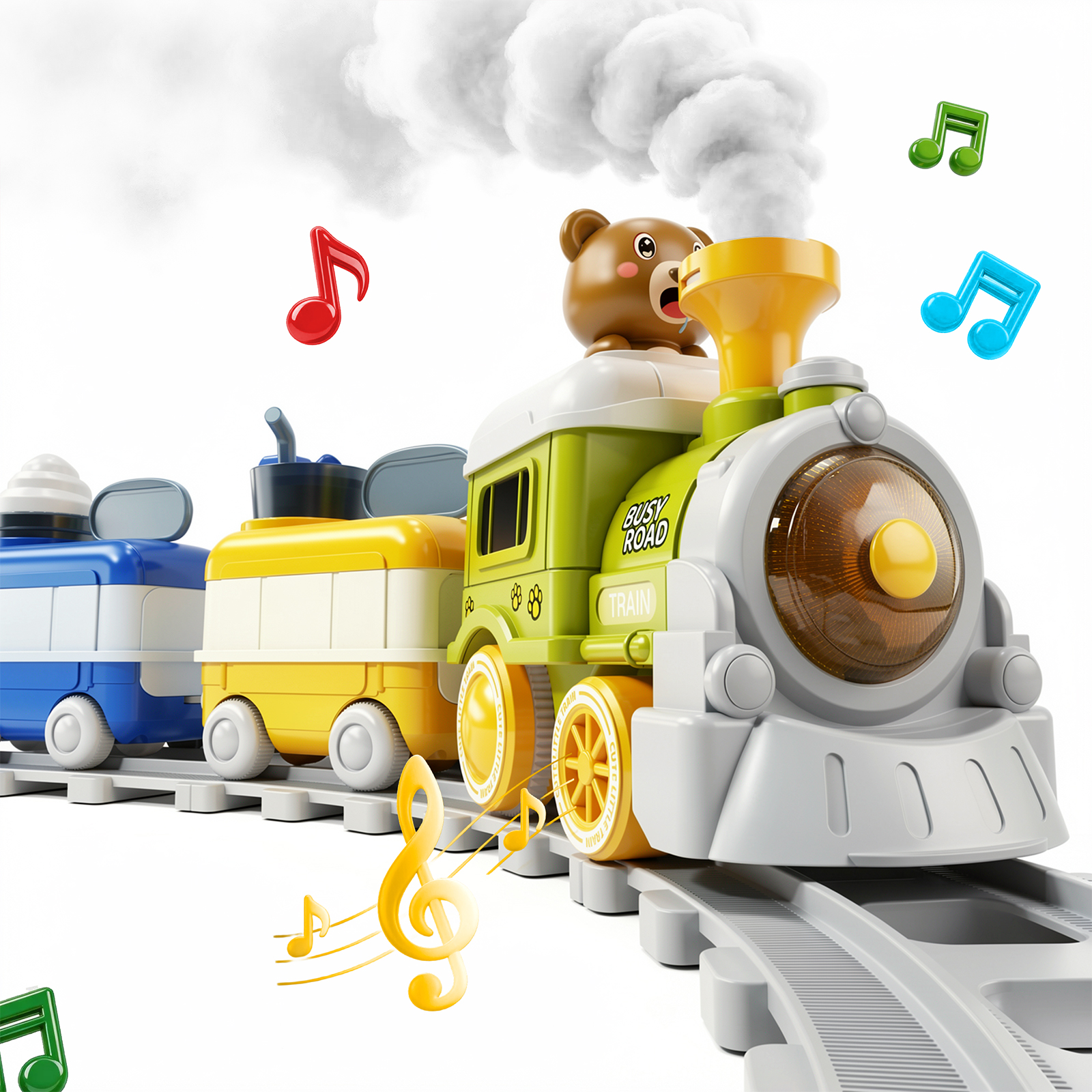 thumbnail video image 2 of Dimoarch Train Toys for 1 2 3 Years Old, Toddlers Toys Electric Train Car Track Play Set with Steam, Light & Music for Boys Girls Ages 2 3 4, Birthday Gifts for Baby, 2 of 9