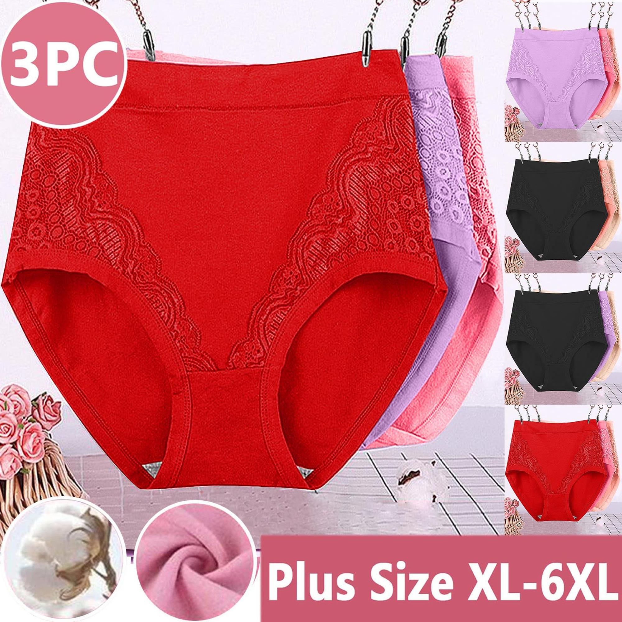 thumbnail video image 2 of Umfun 3-Pack High Waist Cotton Lace Trim Briefs - Comfortable Full Coverage Panties for Plus Size Women, Breathable & Soft Underwear for All-Day Wear, 2 of 10