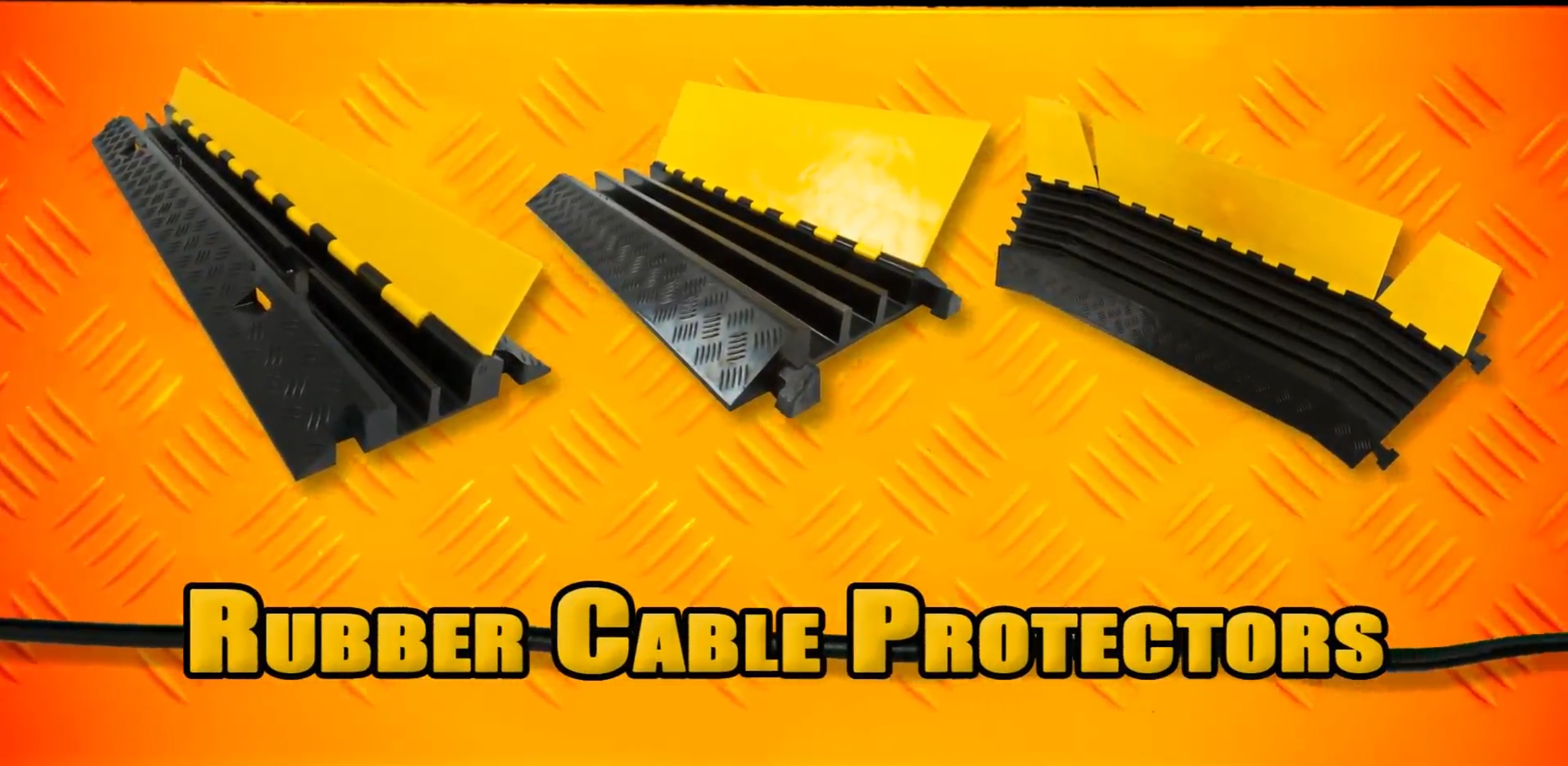 thumbnail video image 2 of Guardian 2 Channel Cable Protector Ramp, Modular Floor Cover for Cars and Trucks, Black, 2 of 9