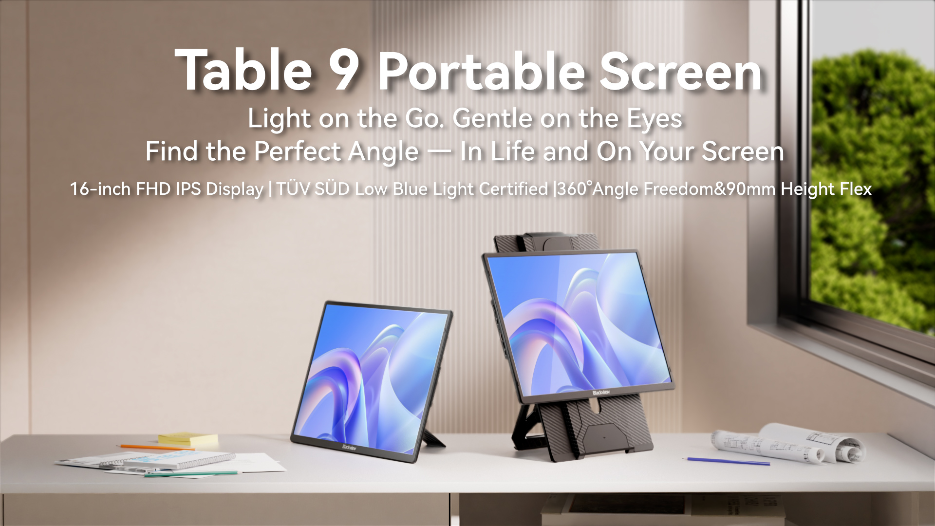 thumbnail video image 2 of Blackview Laptop Screen Extender 16.1 Inch, Portable Monitor for Laptop with 360°Rotatable Magnetic Stand, FHD 1200P IPS Travel Monitor Laptop Screen, Plug&Play VESA/HDMI/Type-C for Wins/Mac/Android, 2 of 12