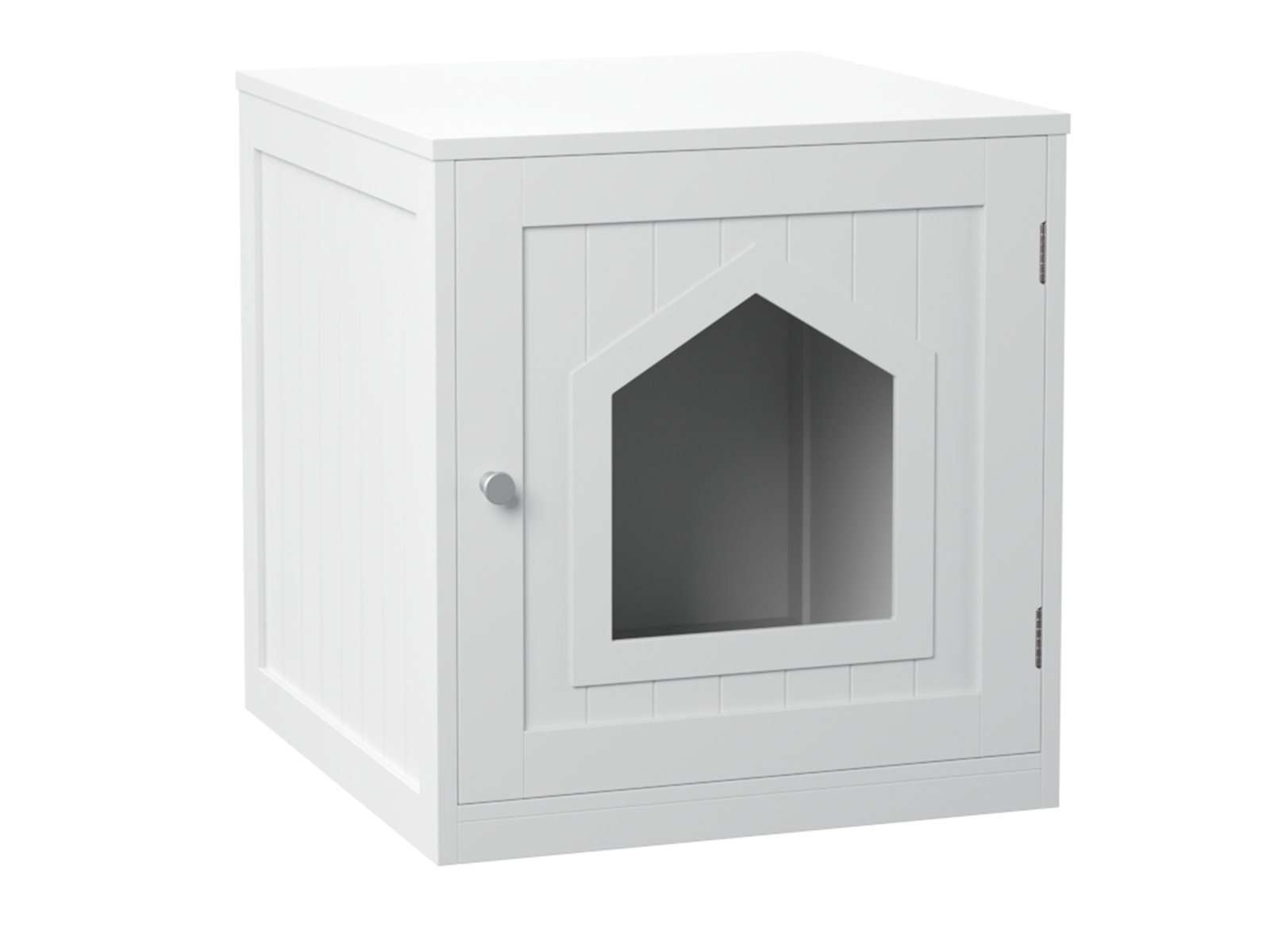 HomGarden White Cat Washroom Enclosure MDF Side Table, Hidden