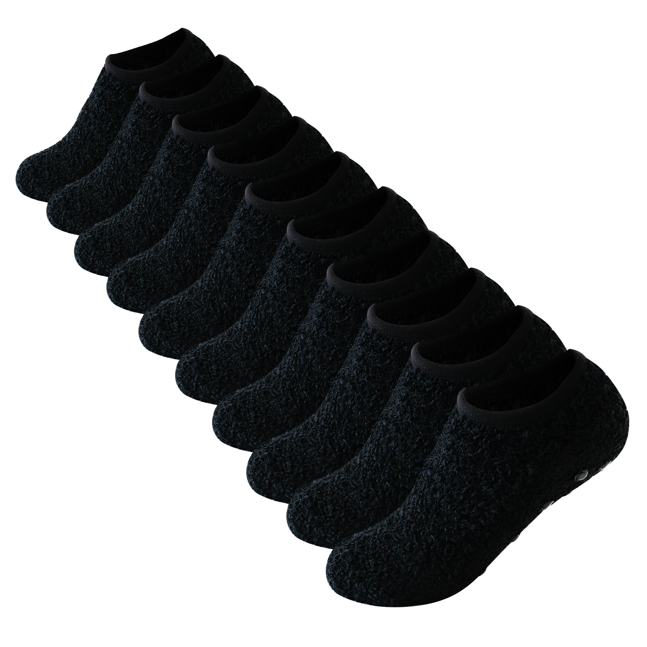 thumbnail video image 2 of Fuzzy Grip Socks for Women,Thick Warm Slipper Cozy Fluffy Non Slip Ankle Hospital socks With Grips, 2 of 11