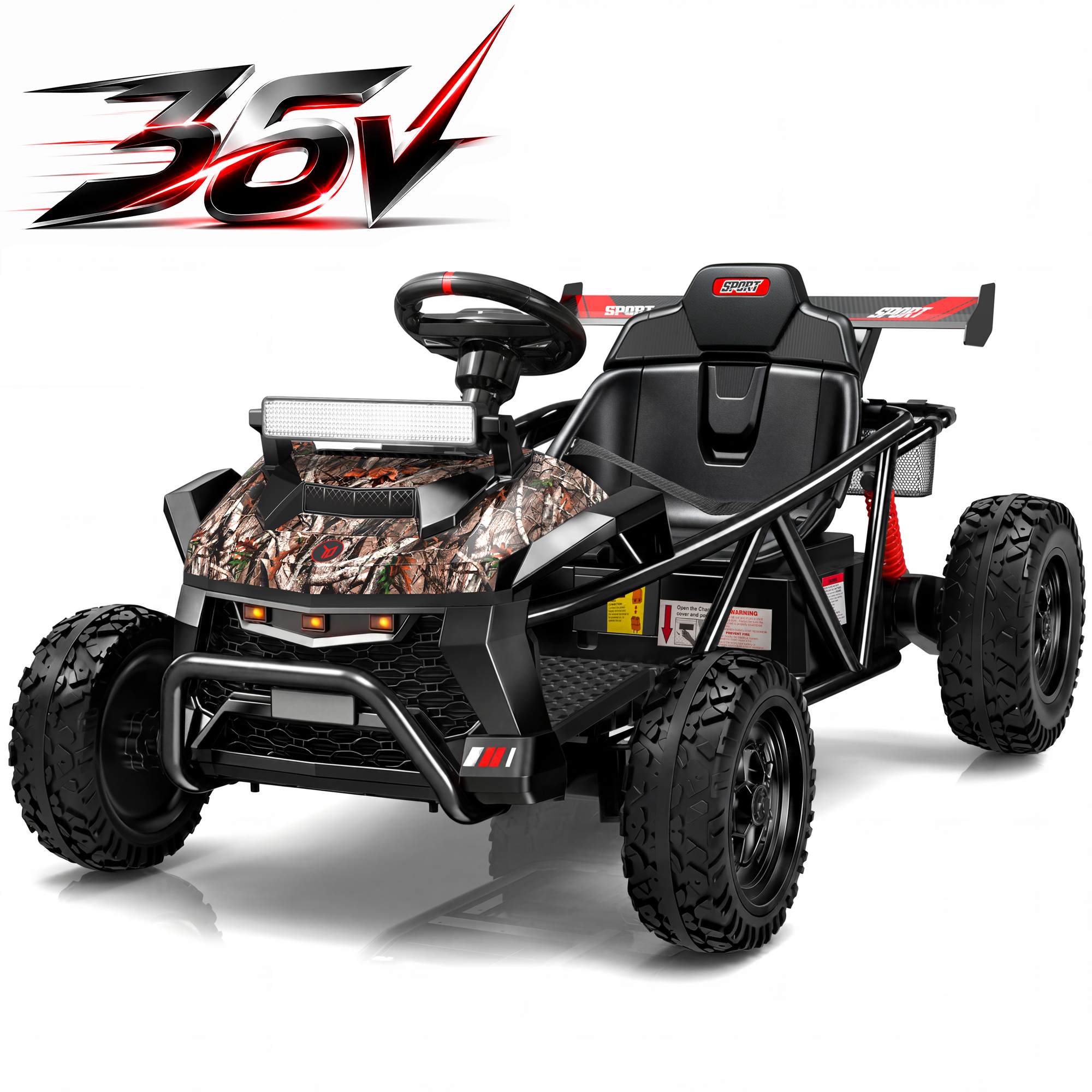 thumbnail video image 2 of iYofe 36V Electric Ride on Car, 500W Electric Car for Kids with EVA Wheel, Max Speed 9 mph, Spring Suspension, Adjustable Seat, Bluetooth, Powered Ride on Toys for Big Kids Boys Girls, Black, 2 of 10