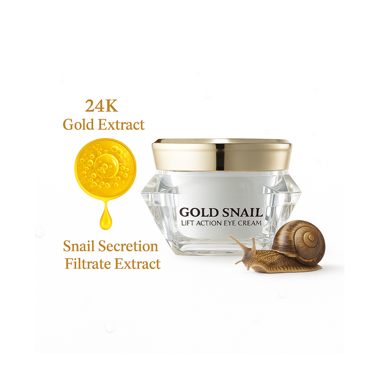 Madnice 24K Gold & Snail Radiance Eye Cream for Rejuvenation, 30ml