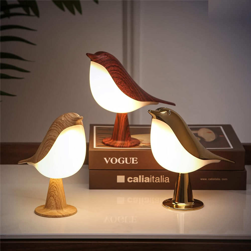 thumbnail video image 2 of 3 Colors Magpie Bird Night Lights Touch-Control LED Lamp USB Rechargeable Table Lamps Versatile for All Rooms Decoration, 2 of 13