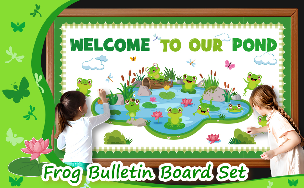 Yh Tech Frog Bulletin Board Set Summer Classroom Decorations Frogs and ...