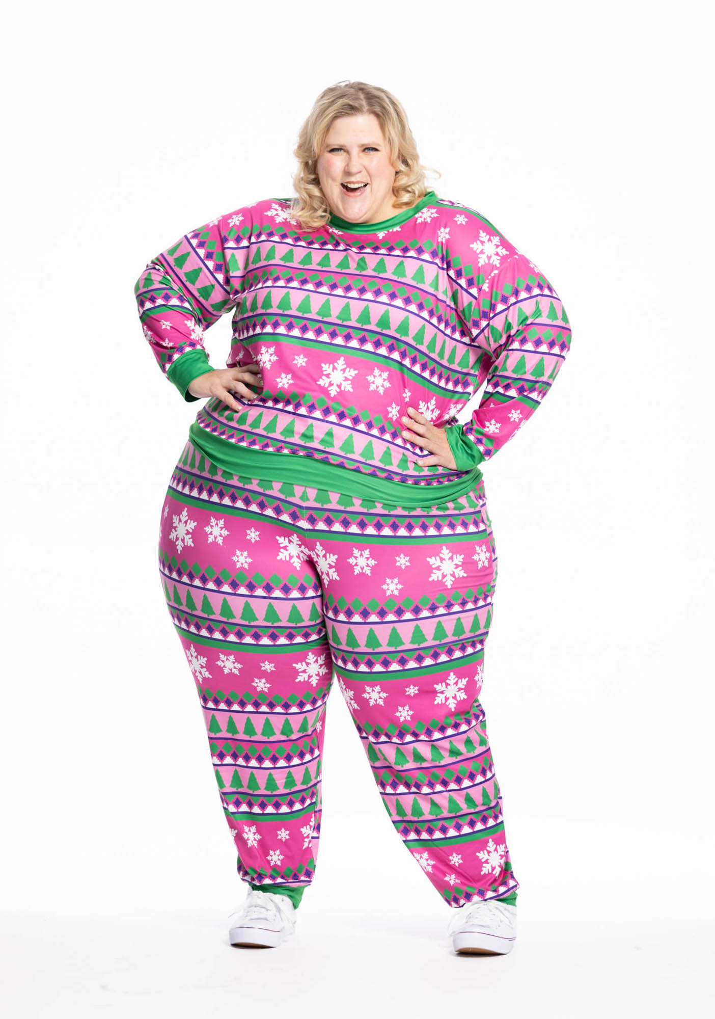 thumbnail video image 2 of Jollidays x Glitter and Lazers Women's Love at Frost Sight Pajama Set, Sizes S -5X, 2 of 7