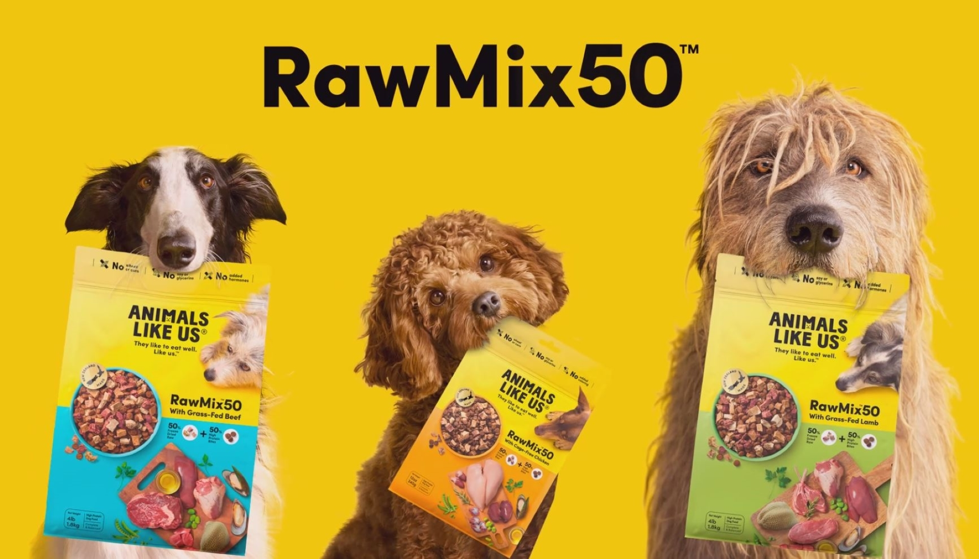 thumbnail video image 2 of RawMix50 Premium Freeze-Dried Raw Cage-Free Chicken Recipe Dog Food, Protein Rich, Includes Kibble, Non-GMO, No Wheat or Corn, 4 lbs, 2 of 10