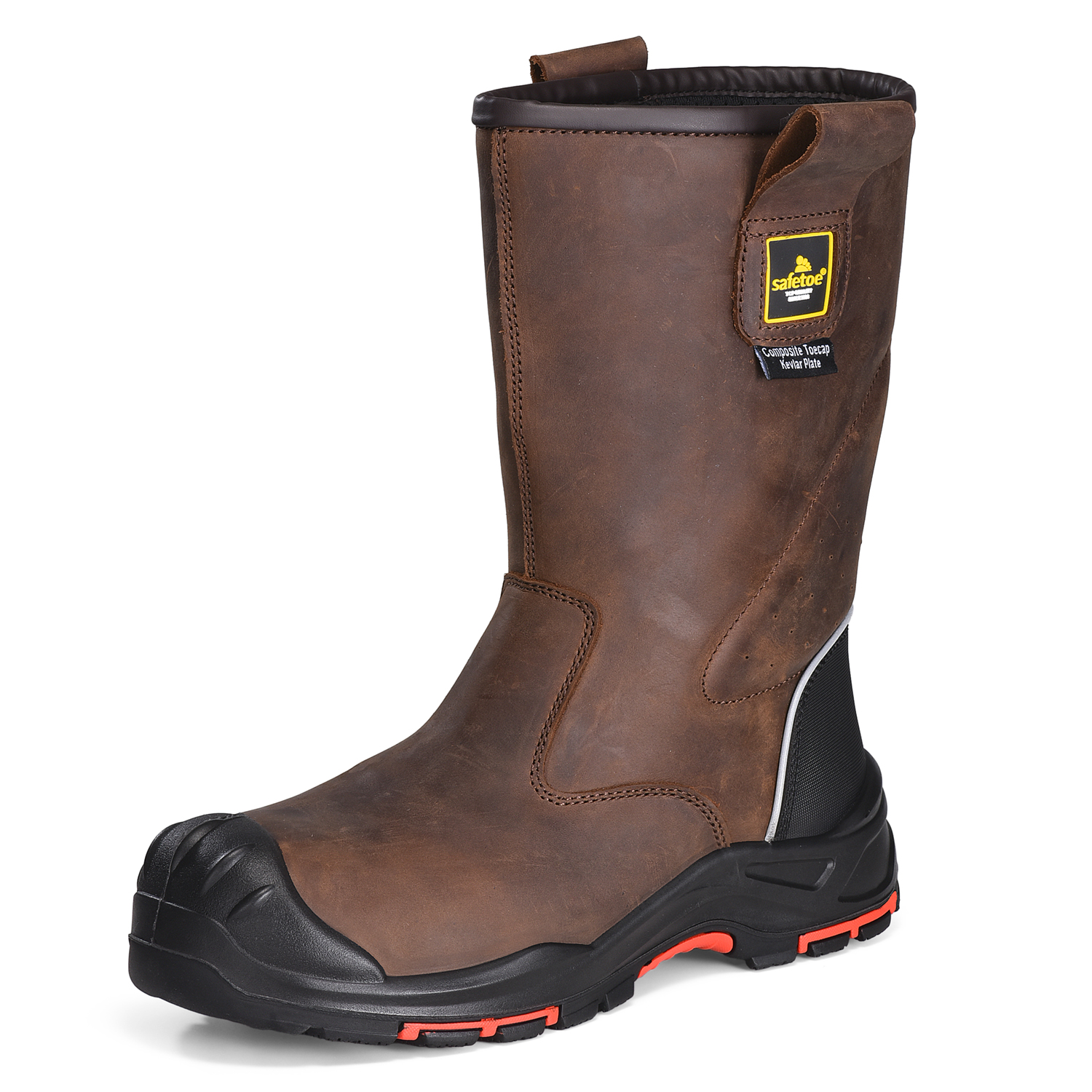 thumbnail video image 2 of SAFETOE Work Boots for Men Cow Leather Safety Boot 8-inch Composite Toe Industrial Construction Boots for Oil,Gas,Mine, 2 of 8