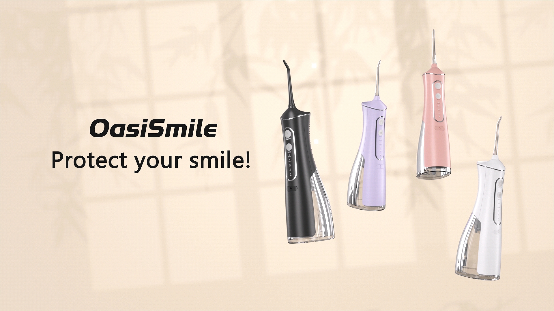 thumbnail video image 2 of OasiSmile Water Flosser for Teeth Cleaning, Portable Cordless Dental Floss 300ML Rechargeable Oral Irrigator with 5 Jet Tips for Home Travel Office, Purple, 2 of 8