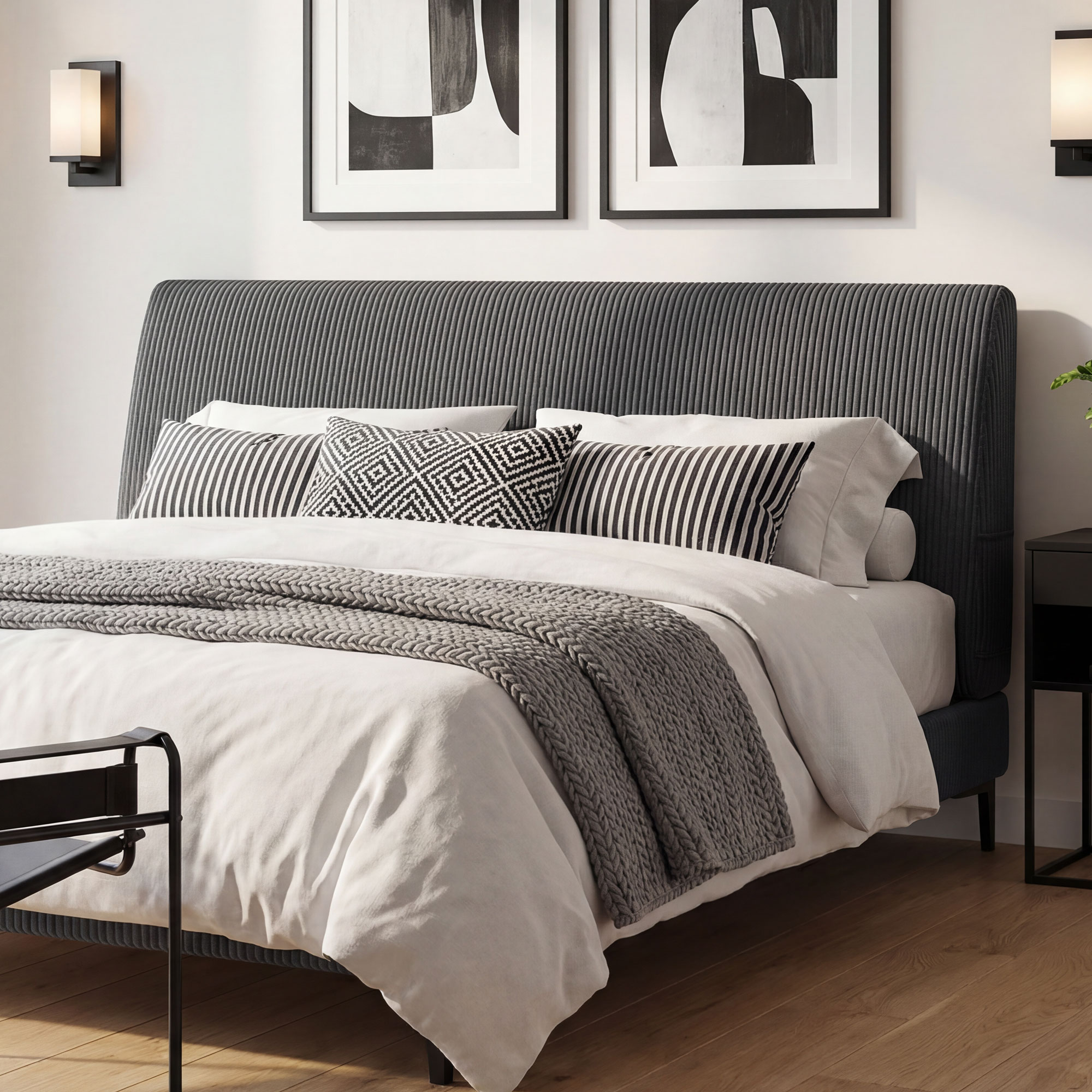 thumbnail video image 2 of JONPONY Simple Upholstered Headboard for Queen Size Bed, Height Adjustable and Ergonomic Headboard,Easy Assemble, Sturdy and Durable,Grey, 2 of 11
