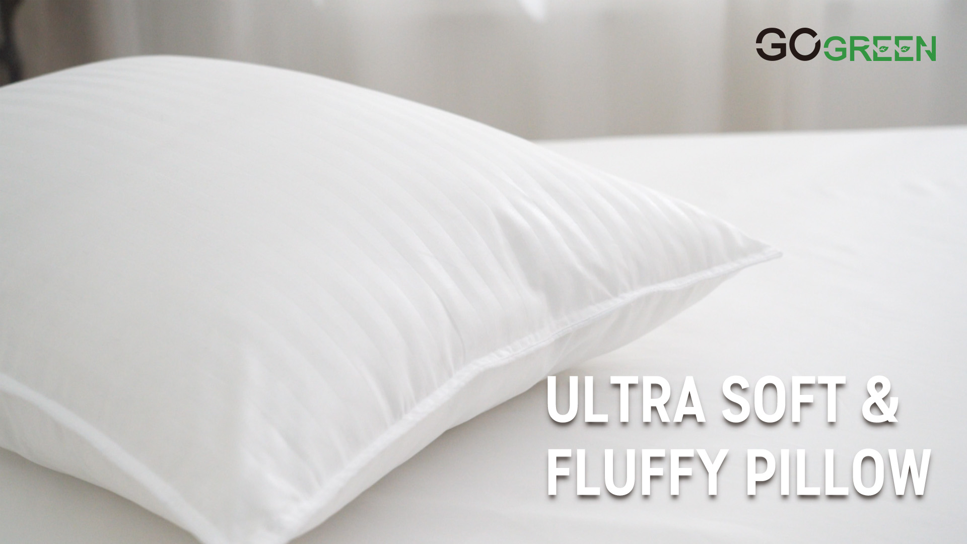 thumbnail video image 2 of Gogreen 2 Pack Pillows for Bed, Standard Size Pillows Insert for Side and Back Sleepers, Soft Down Alternative Microfiber Filled Extra Firm Pillows, 20 x 26 Inches, 2 of 10