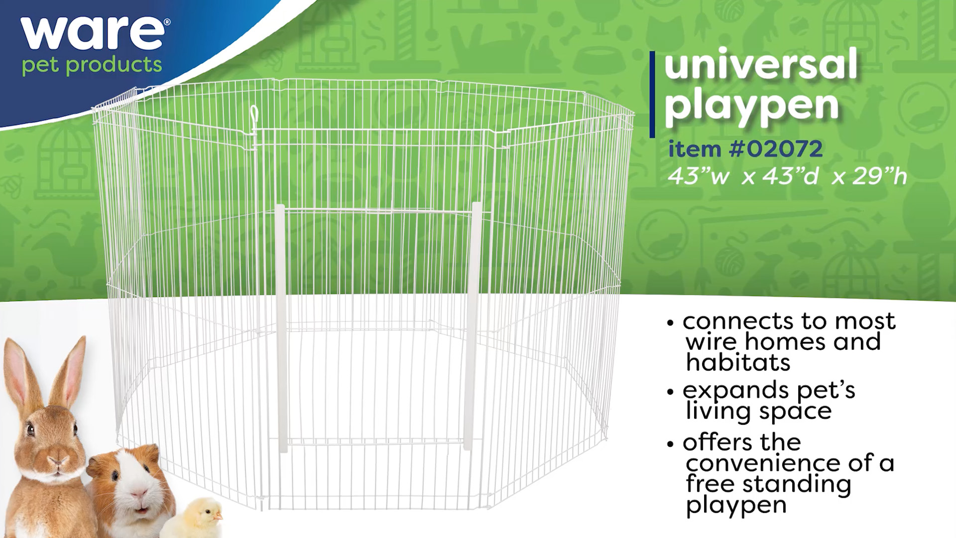 thumbnail video image 2 of Ware Clean Living Small Animal Playpen, 2 of 8