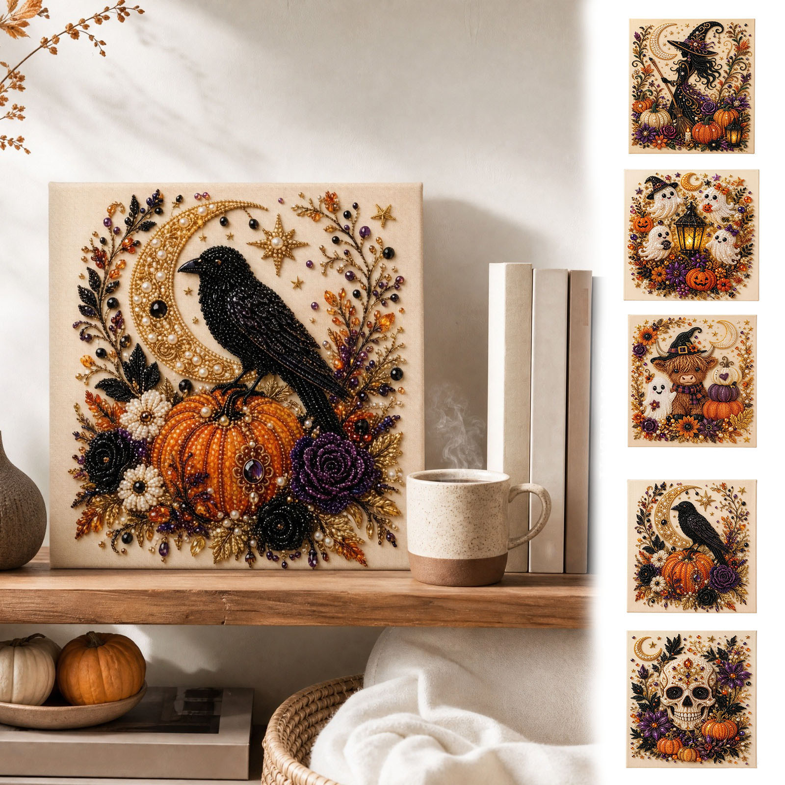 thumbnail video image 2 of OANLKGI Halloween Diamond Art Painting Kits, DIY Acrylic 5D Ghost Diamond Art, Ghost Bathtub Diamond Gem Art Painting Hanging Ornament for Home Wall Decor and Gift, 2 of 8