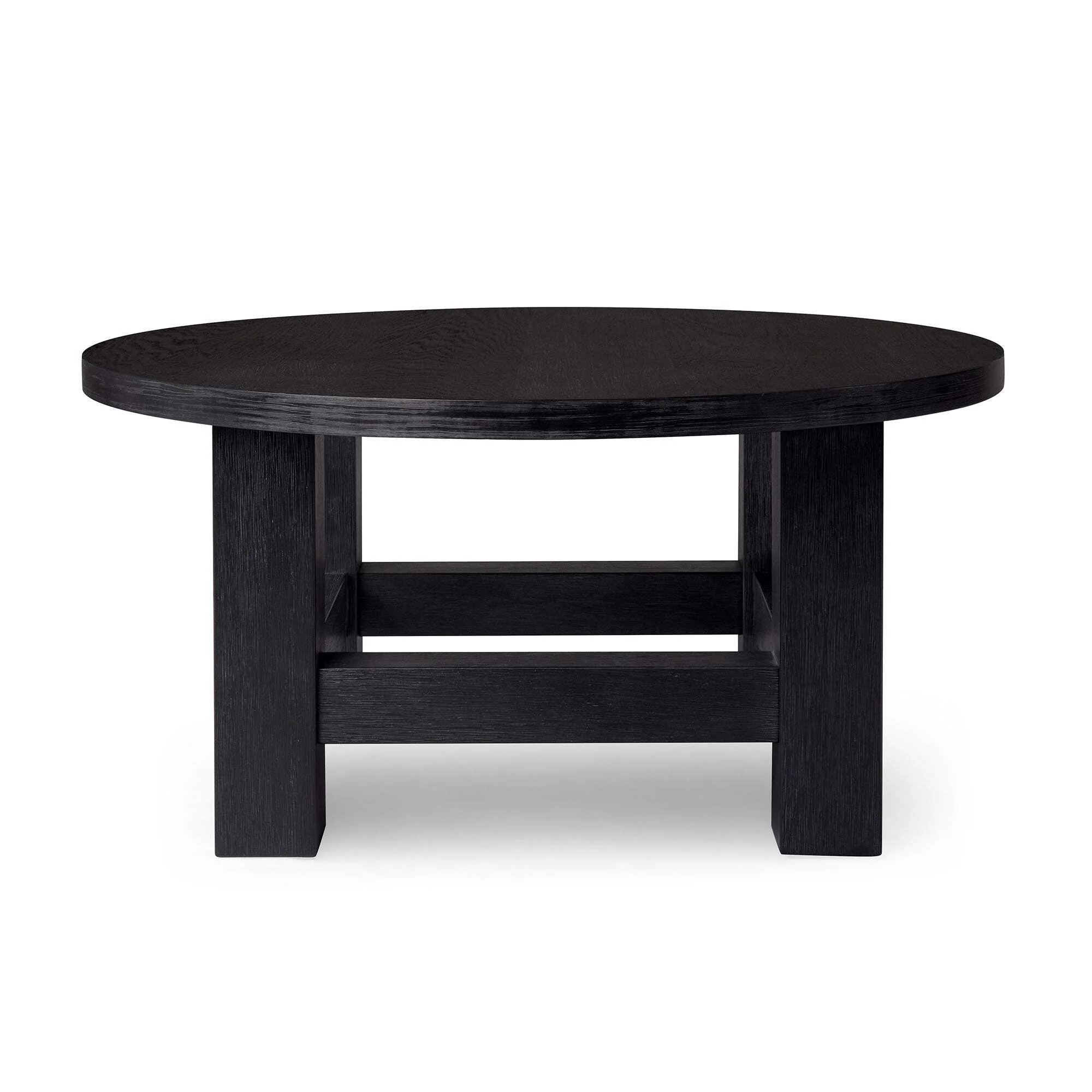 thumbnail video image 2 of Maven Lane Marco Round Wooden Coffee Table Rustic Furniture, Aged Black, 2 of 6