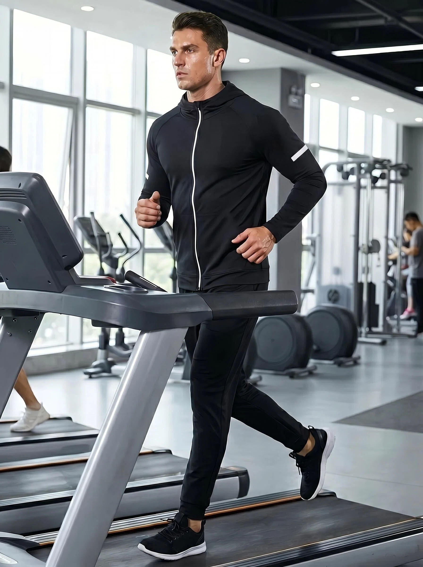 thumbnail video image 2 of Men's Lightweight Zip-Up Hoodie Jacket Athletic Workout Sports Sweatshirt Activewear Running Track Top Hiking Outdoor Training Golf Casual Fishing, 2 of 13