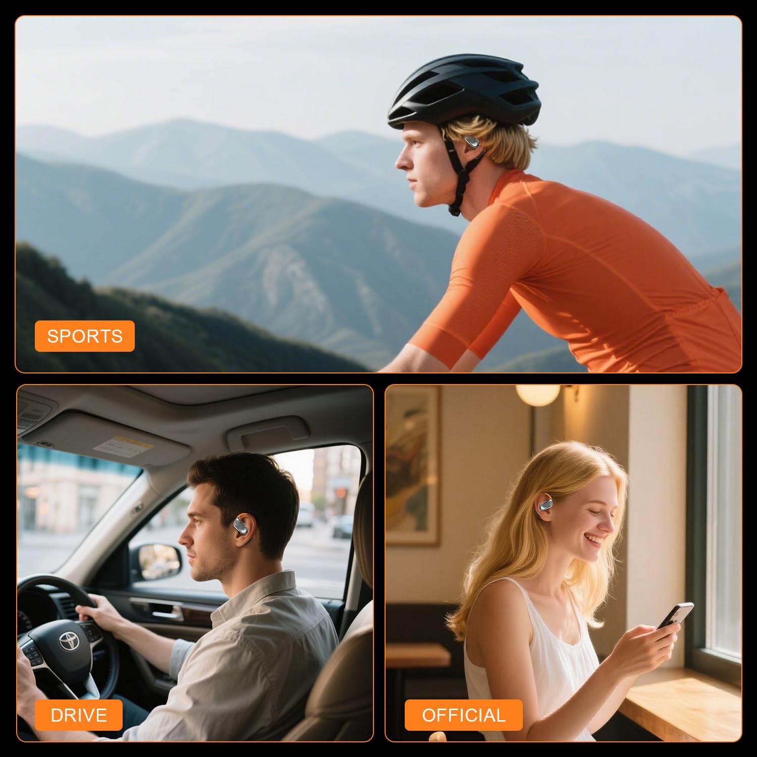 thumbnail video image 2 of Wireless Headphones,3 in 1 Bluetooth Headphones Translator Device for iOS and Android,Best Earbuds For Phone Calls,Earbuds Wireless, Grey, 2 of 11