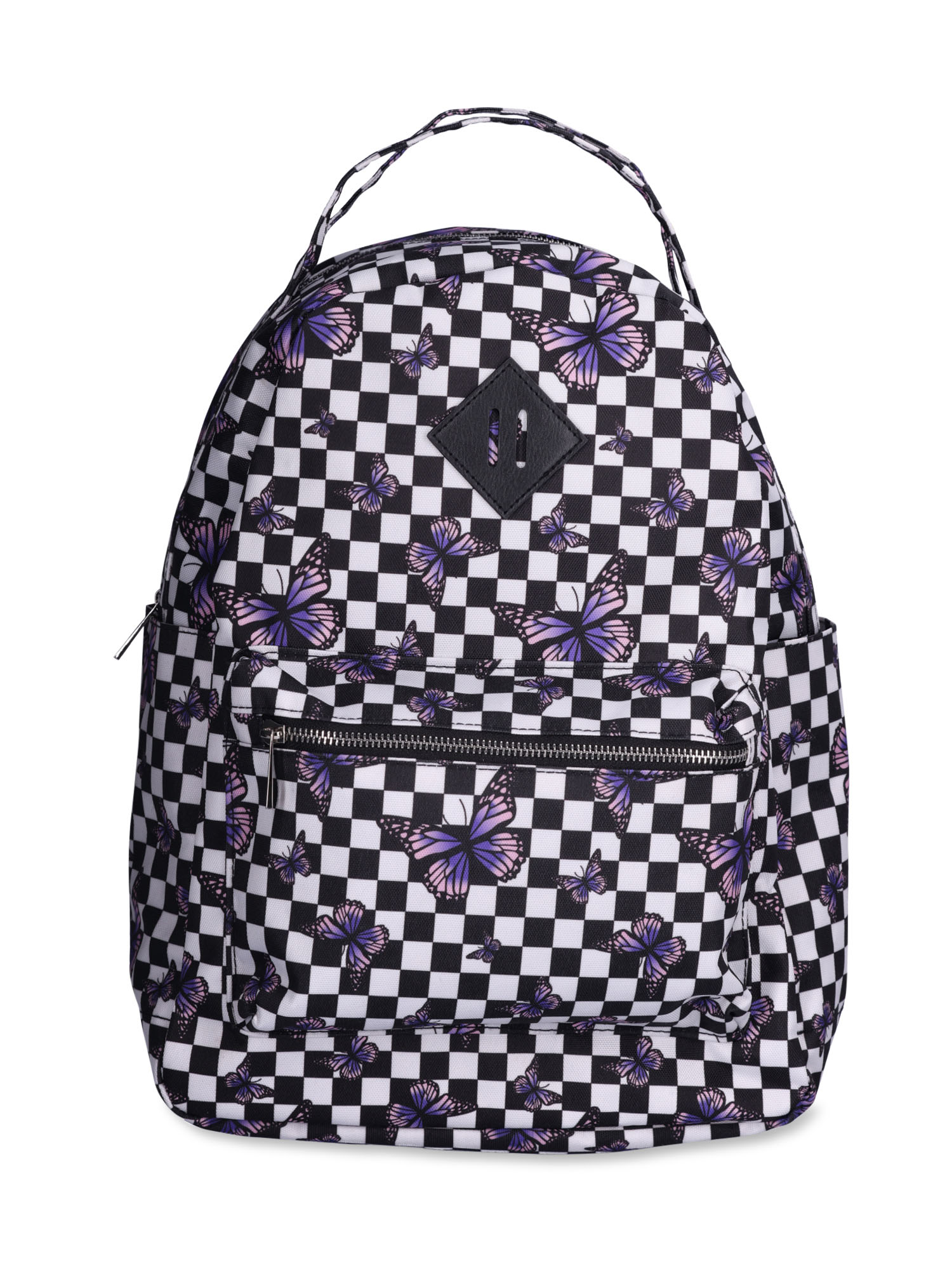 Purple checkered backpack best sale