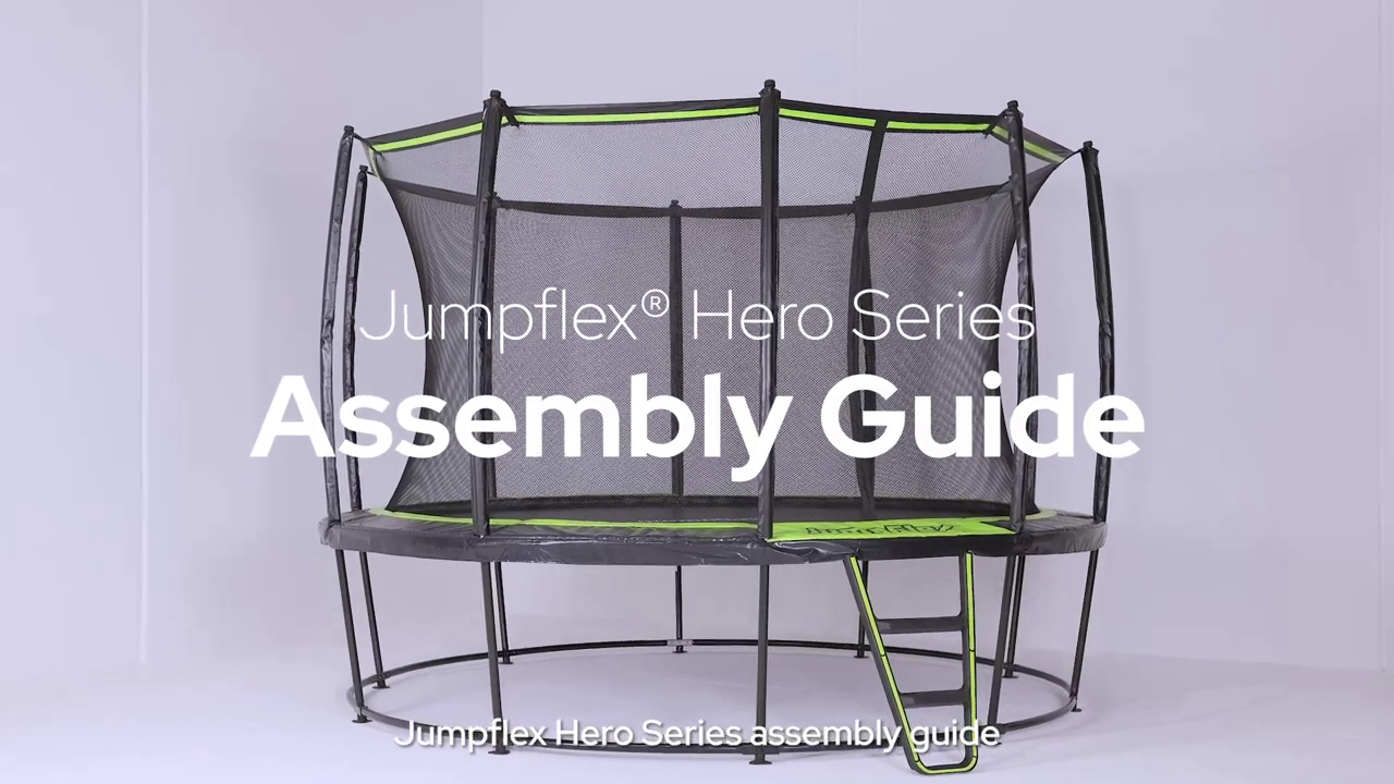 thumbnail video image 2 of Jumpflex FLEX 12' Round Trampoline, Kids Outdoor Play Equipment with Safety Net & Ladder, 2 of 11