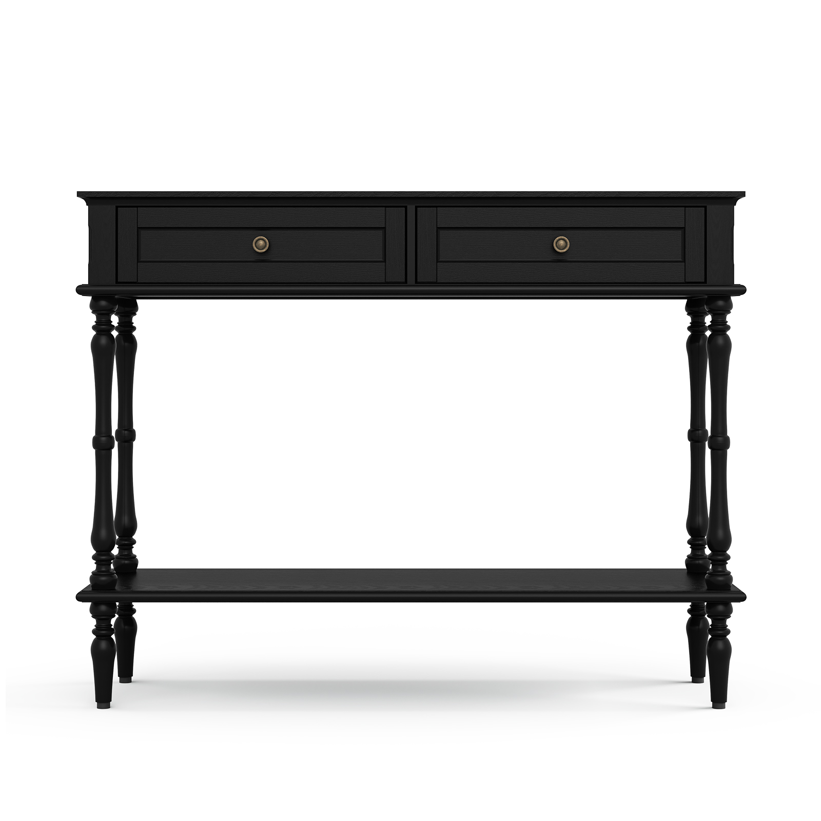 thumbnail video image 2 of HLR 40" Modern Console Table, Assembled Entryway Table with 2 Drawers for Living Room, Black, 2 of 11