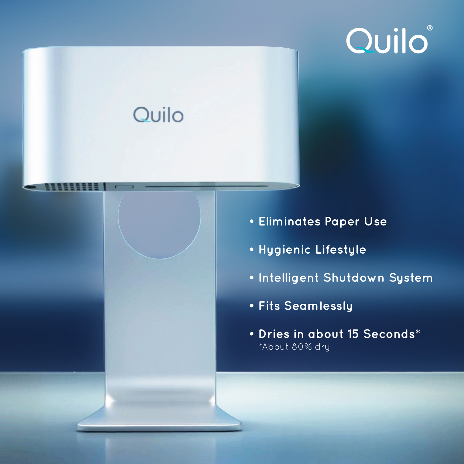 thumbnail video image 2 of Quilo PALMZ Hygienic Hand Dryer – Compact, Touch-Free, High-Speed Electric Air Dryer with Adjustable Angle | Dries Hands in 15 Seconds | Wall-Mount or Tabletop | for Home, Office, Bathroom, 2 of 19