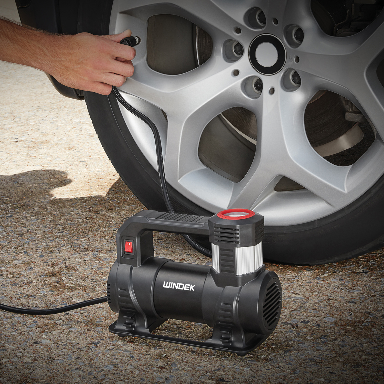 WINDEK Tire Inflator Portable Air Compressor, 120psi, 120V AC