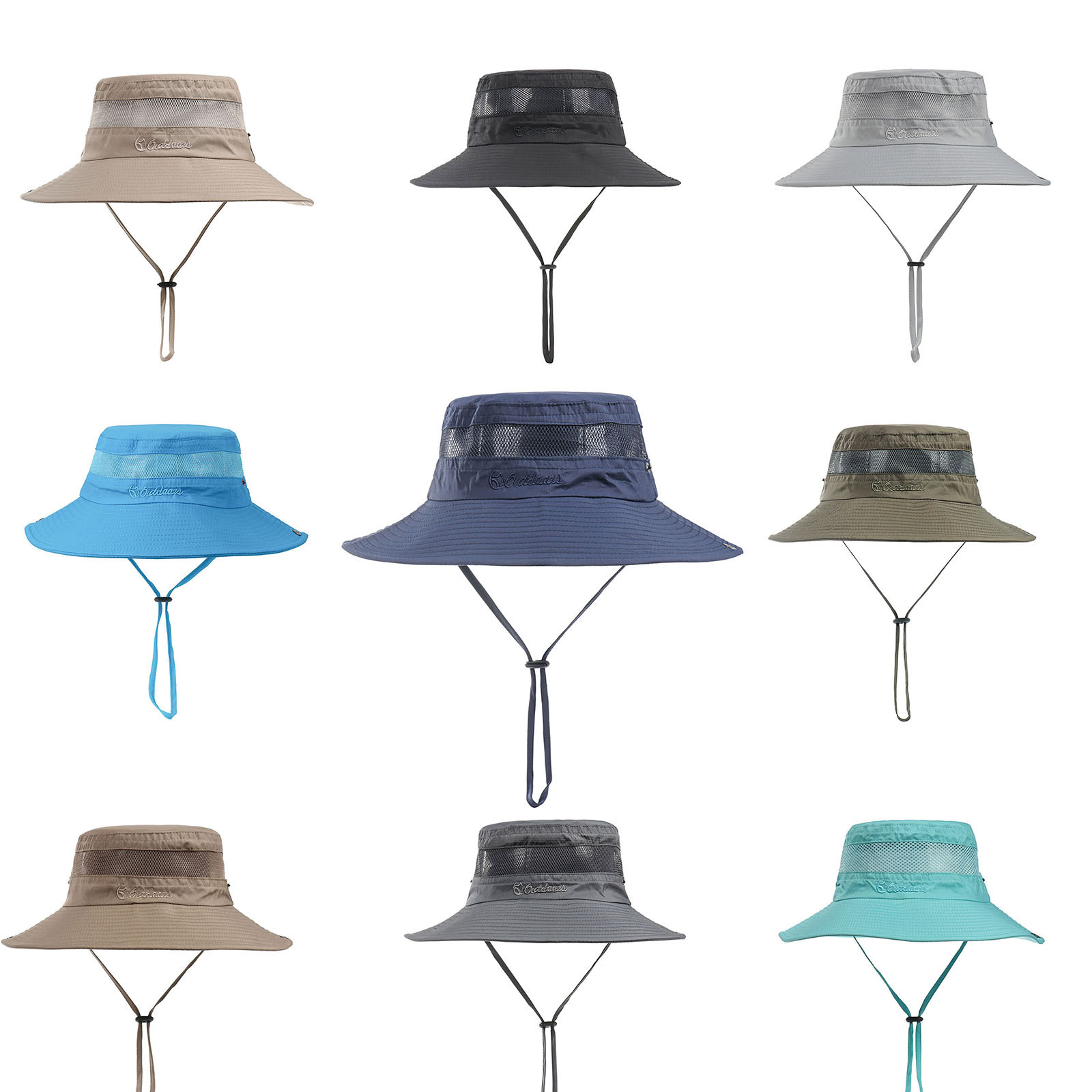thumbnail video image 2 of FUZHIQ Breathable Mesh Wide Brim Sun Hat UPF 50+ UV Protection for Men Women, Windproof Bucket Hat with Adjustable Strap for Fishing Hiking Gardening Beach Outdoor, 2 of 7