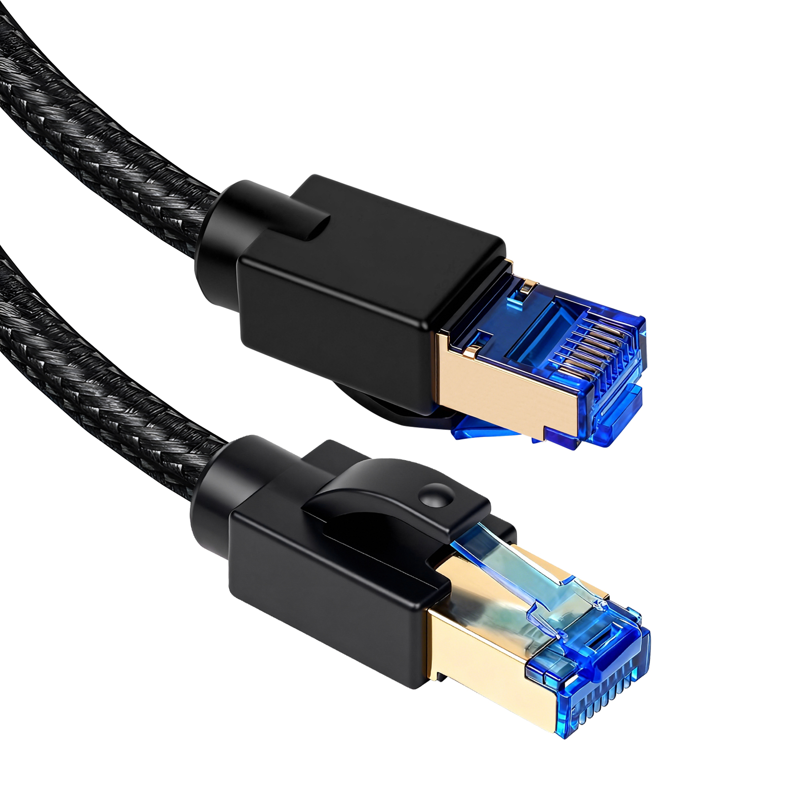 Indoor Rj45 Cat8 Ethernet Cable 10ft, High Speed Braided 40Gbps 2000Mhz Network ...