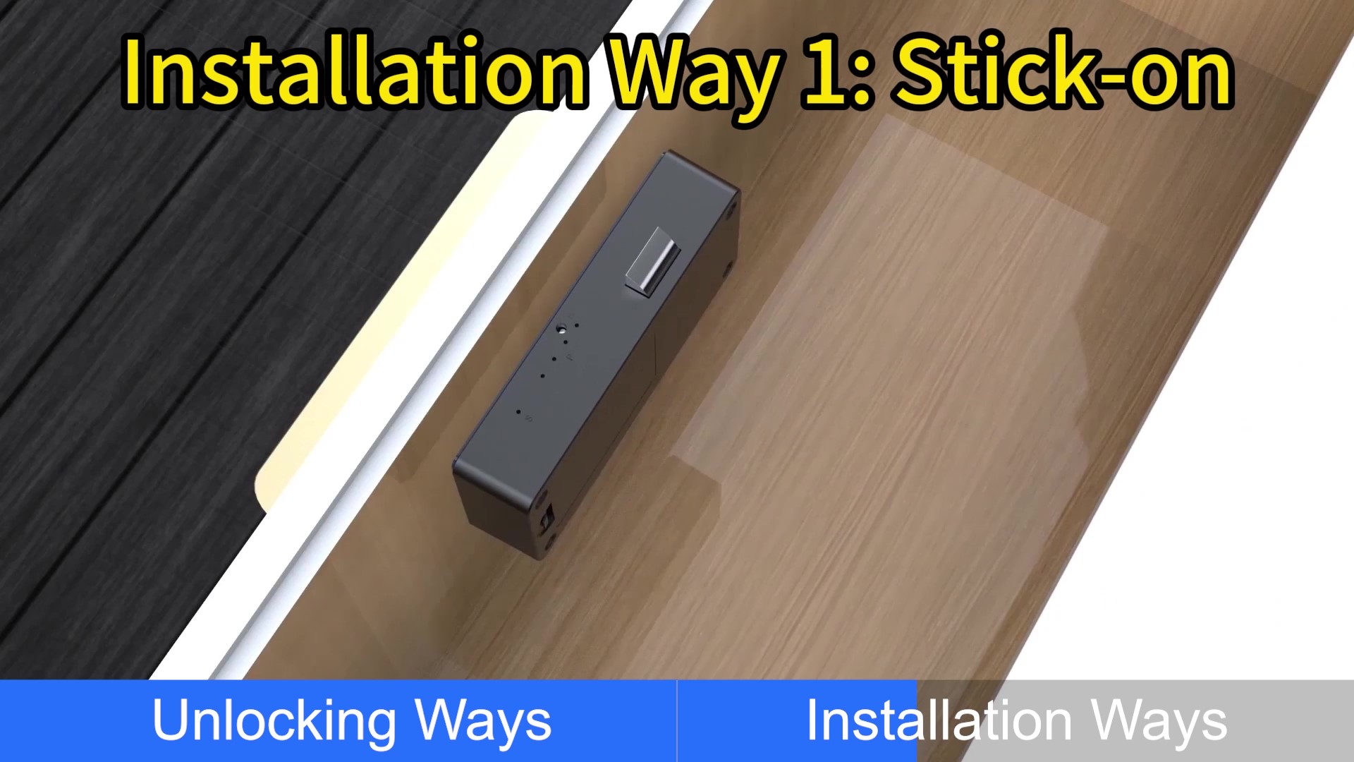 thumbnail video image 2 of Anweller Hidden Smart Cabinet Lock, RFID Electronic, Bluetooth DIY Child Safety Lock, Black, 2 of 10