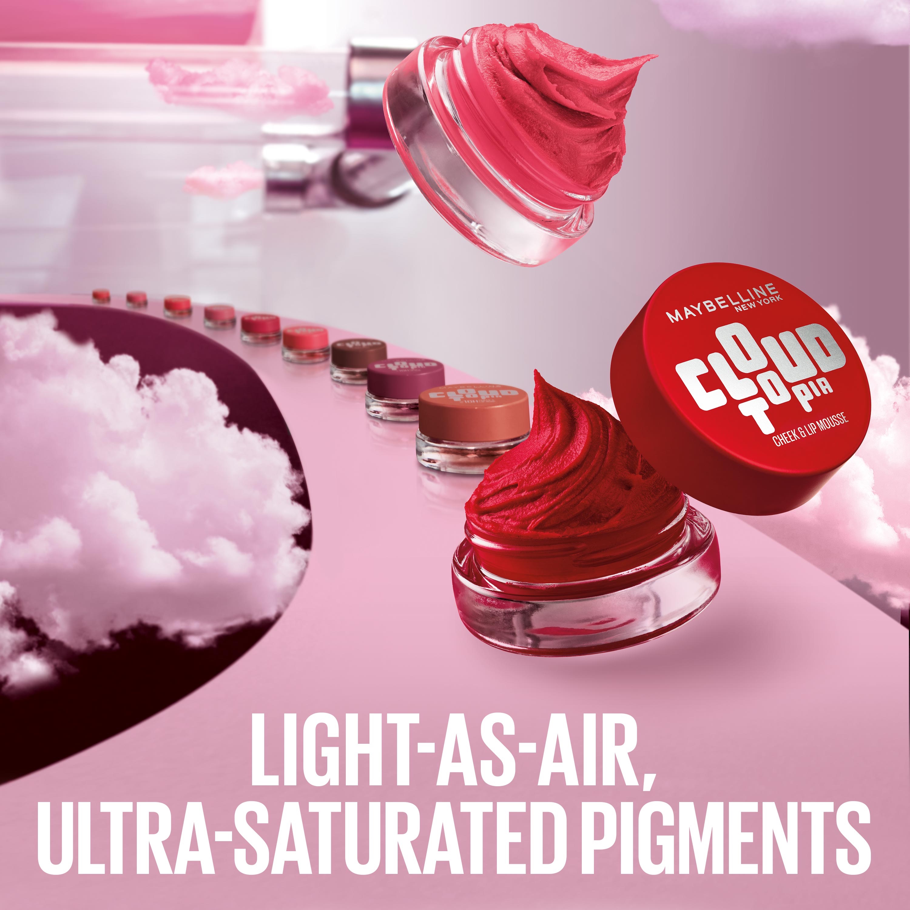 thumbnail video image 2 of Maybelline Cloudtopia Whipped Blush, Blurred Matte Finish Cheek & Lip Mousse, Toasted Sky, 2.03 fl oz, 2 of 8