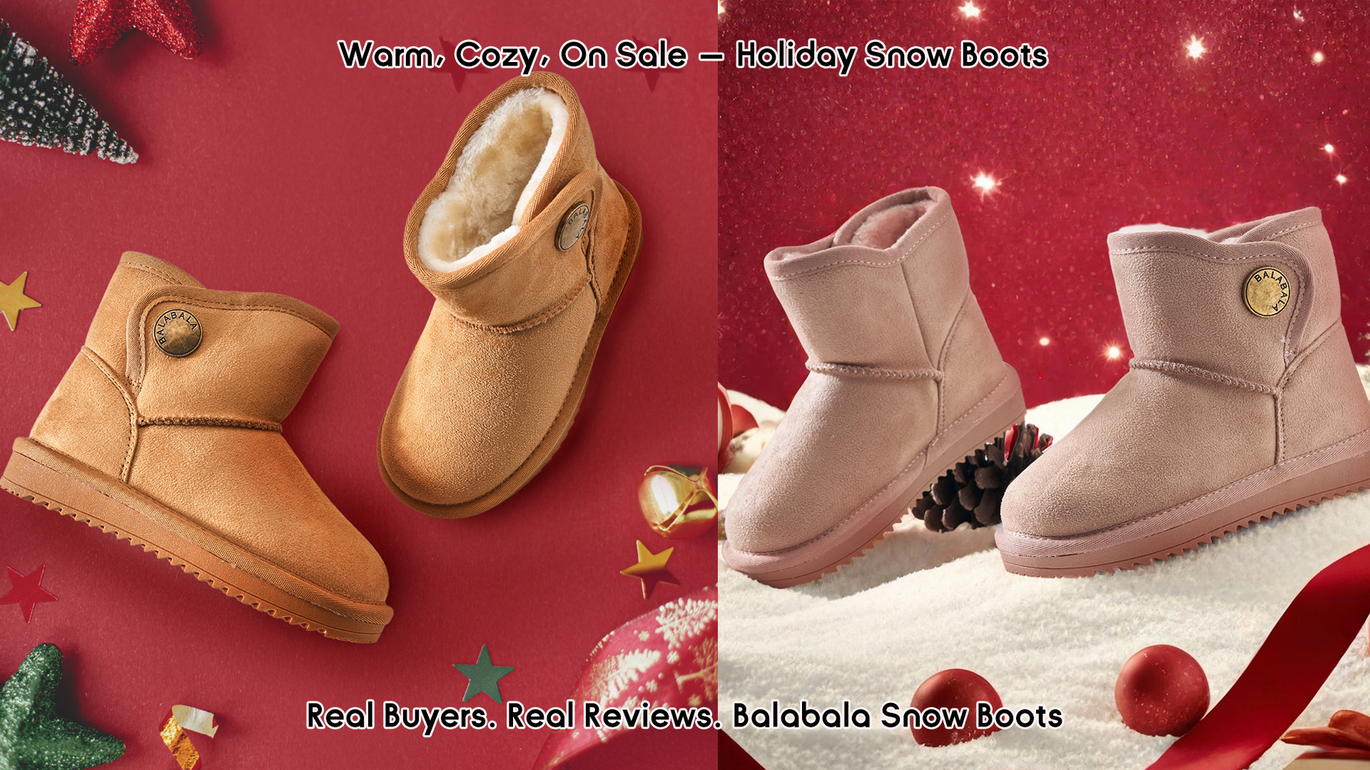 thumbnail video image 2 of Balabala Girls Snow Boots – Warm Winter Boots with Faux Fur, Suede Water-Resistant Mini Boots for Kids, 2 of 8