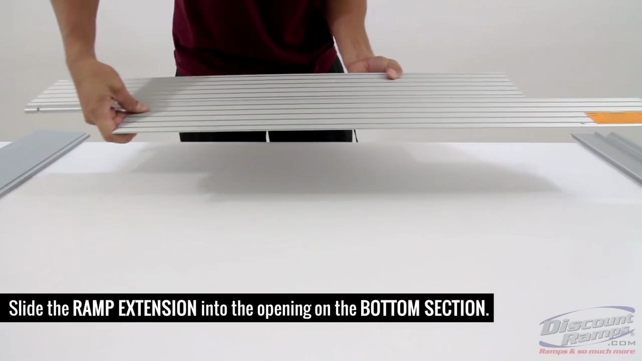 thumbnail video image 2 of Silver Spring 6-1/4in High Aluminum Mobility Threshold Ramp for Wheelchairs, Scooters, and Power Chairs, 2 of 6